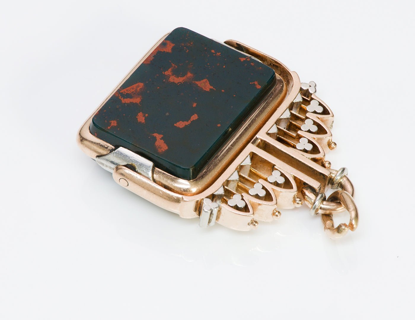 Antique Sardonyx Cameo & Intaglio and Bloodstone Gold Platinum Swivel Fob