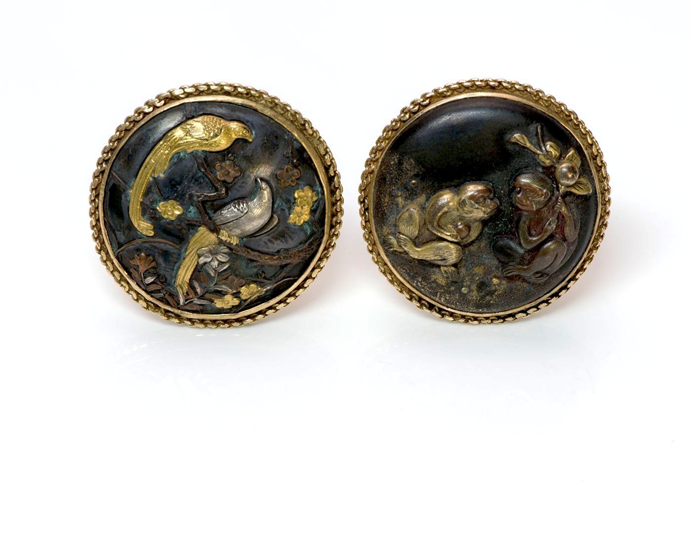 Antique Shakudo Gold Cufflinks