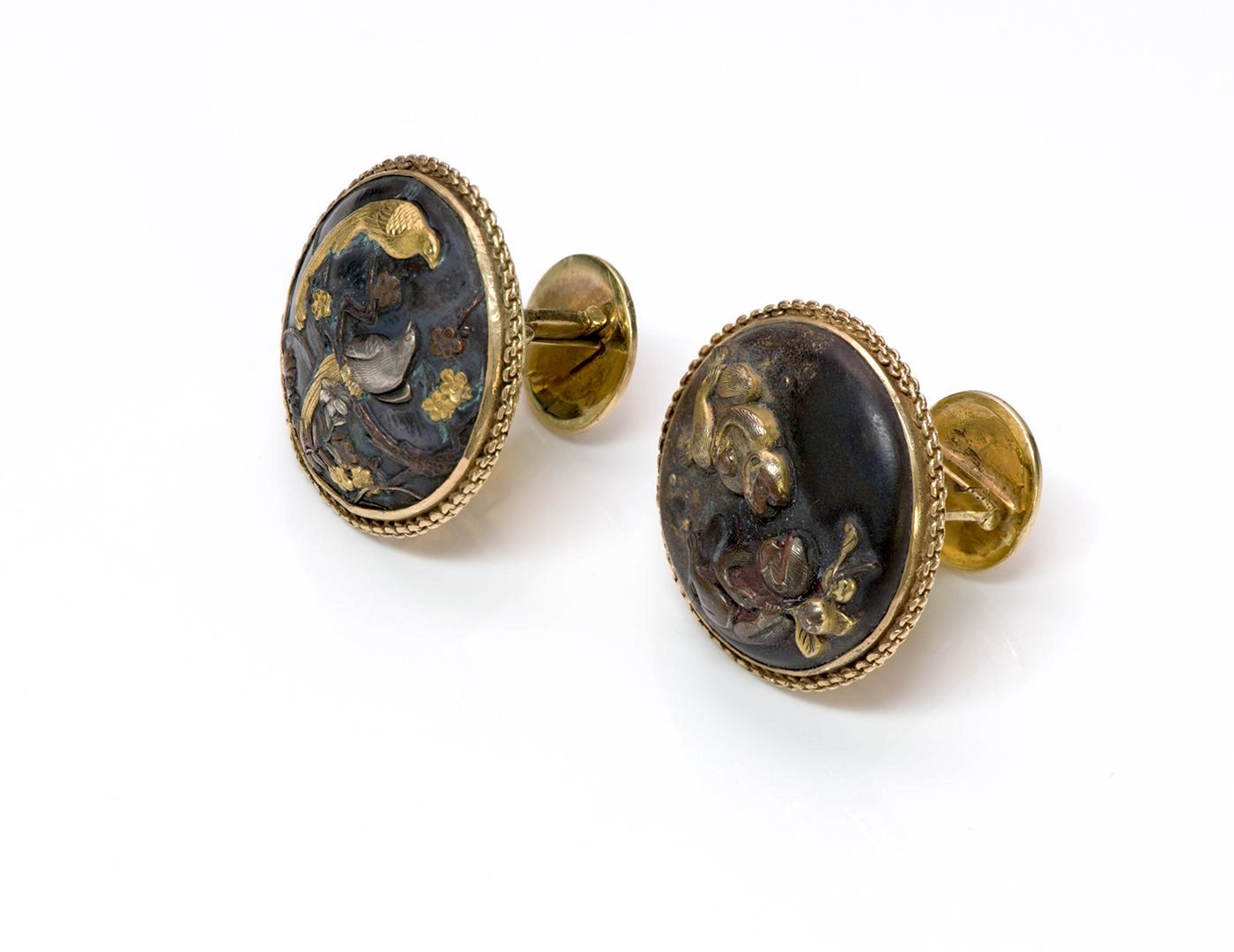 Antique Shakudo Gold Cufflinks