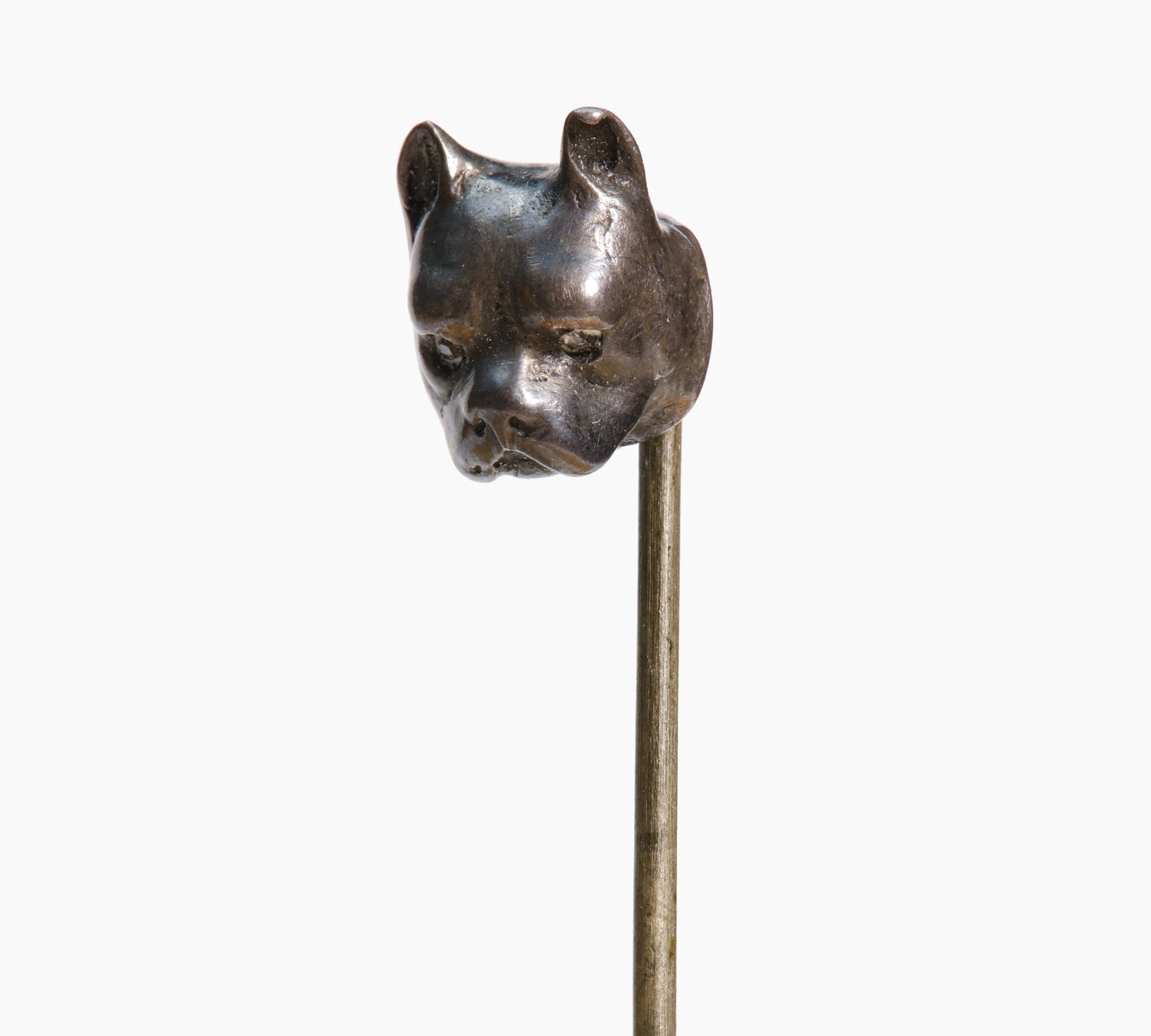 Antique Silver Dog Stick Pin