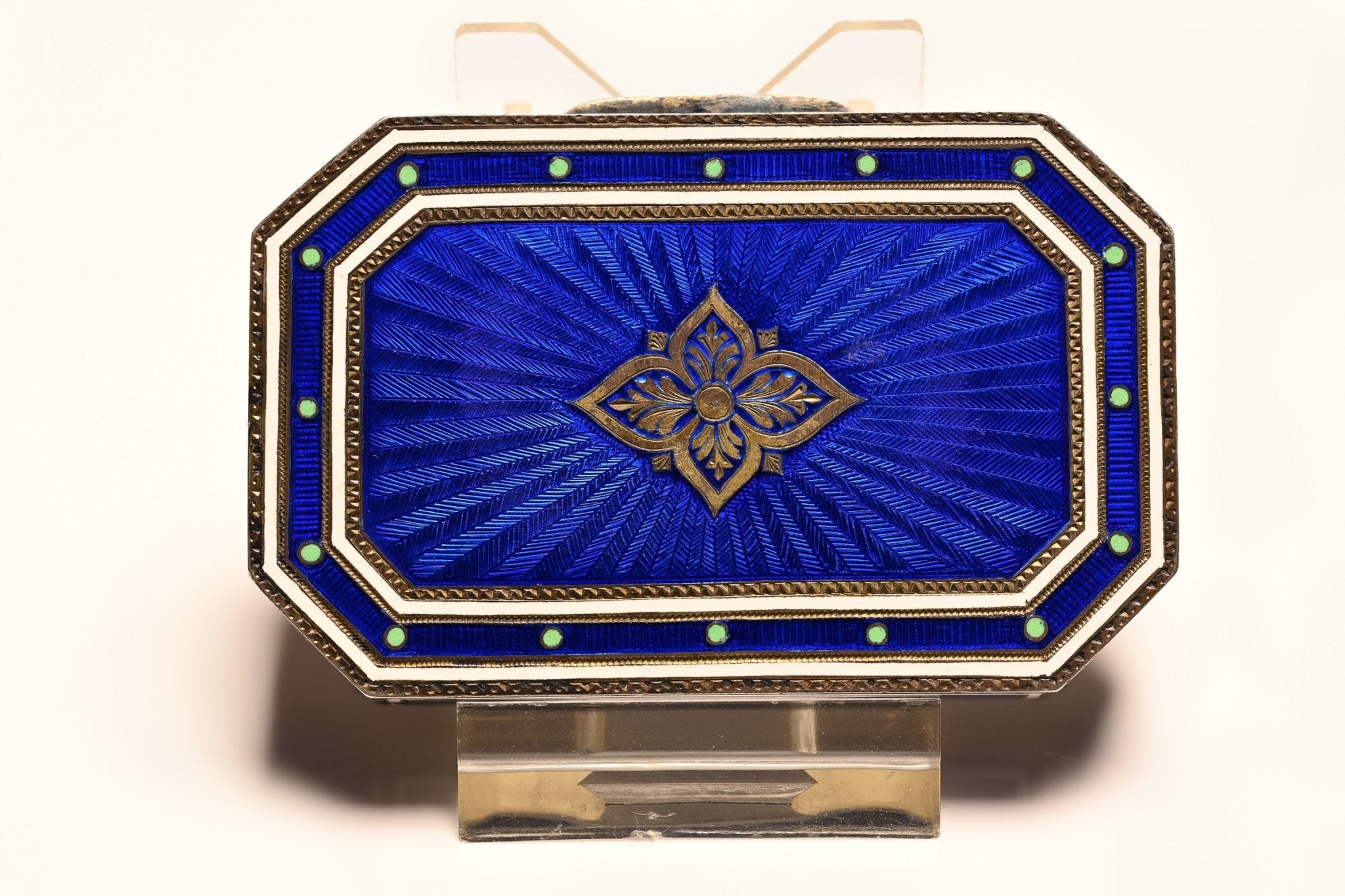 Antique Sterling Silver Enamel Snuff Box