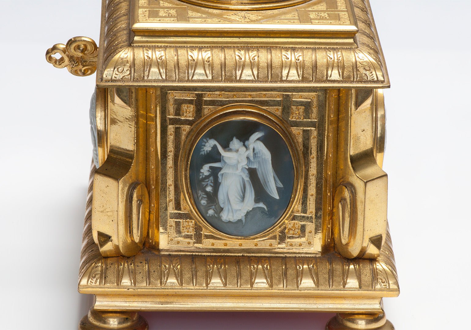 Antique Tahan French Bronze Cameo Jewelry Casket