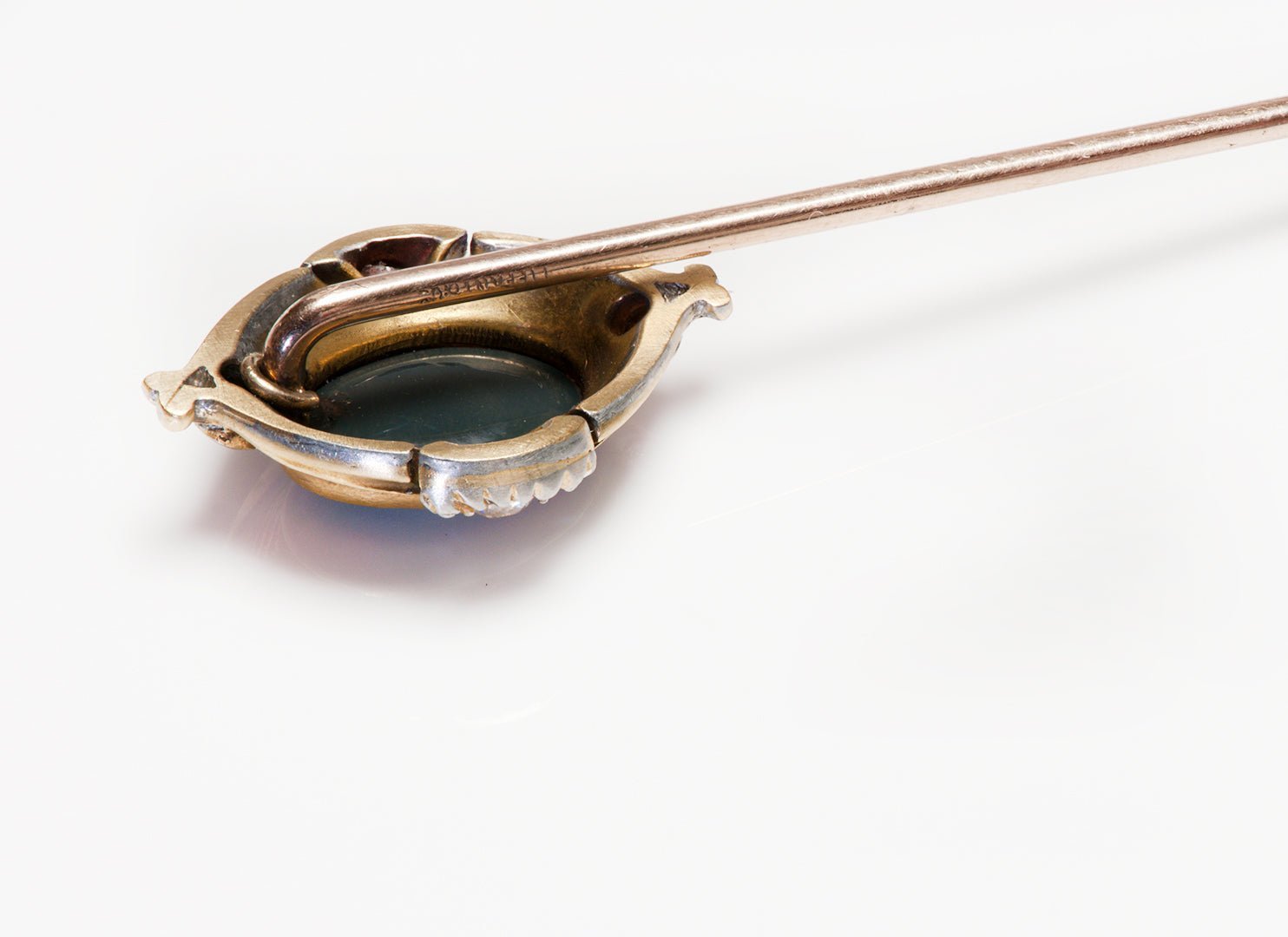 Antique Tiffany & Co. Black Opal Diamond Stick Pin