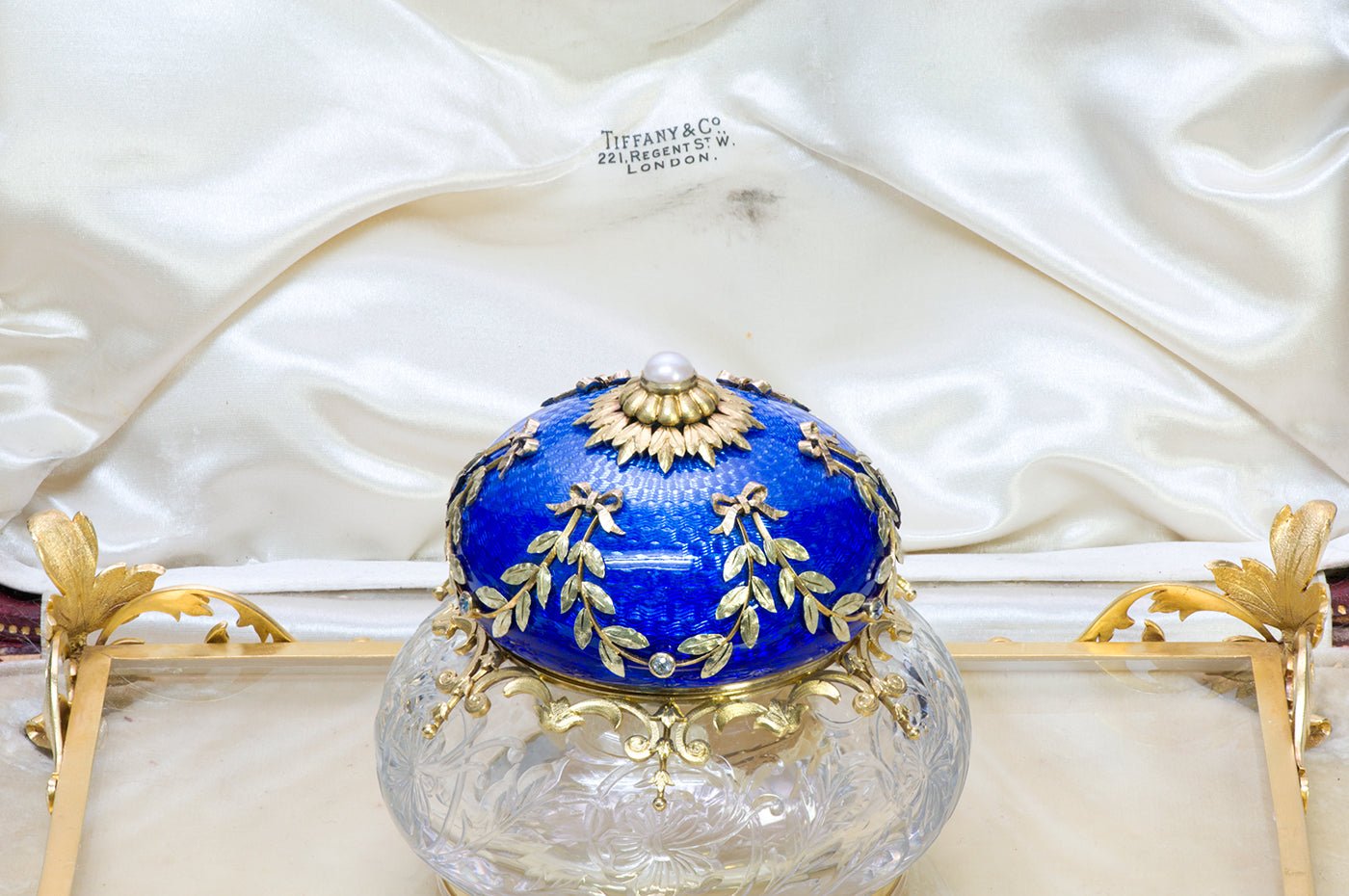 Antique Tiffany & Co. Regent st. London Enamel 18k Gold Inkwell