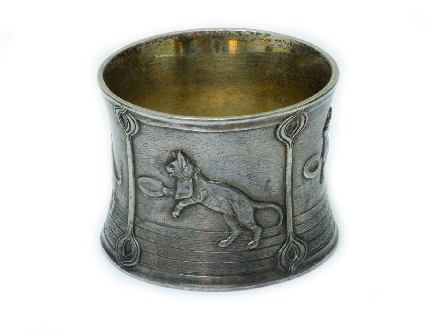 Antique Tiffany & Co. Sterling Silver Children's Cat Napkin Ring