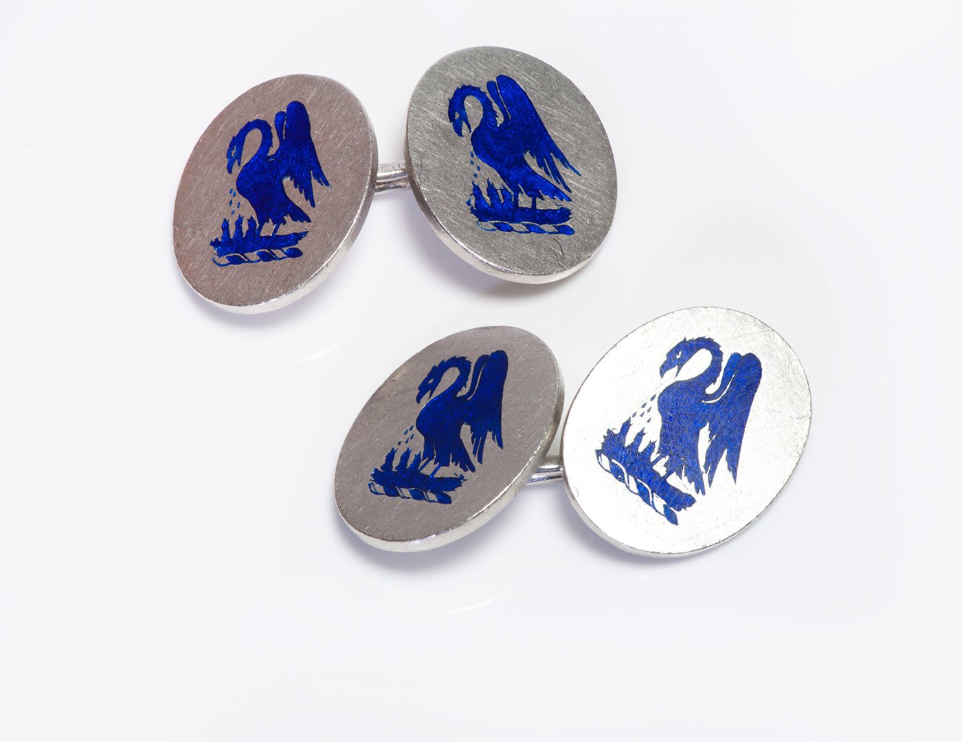 Antique Tiffany & Co. Stewart Clan Platinum Enamel Cufflinks