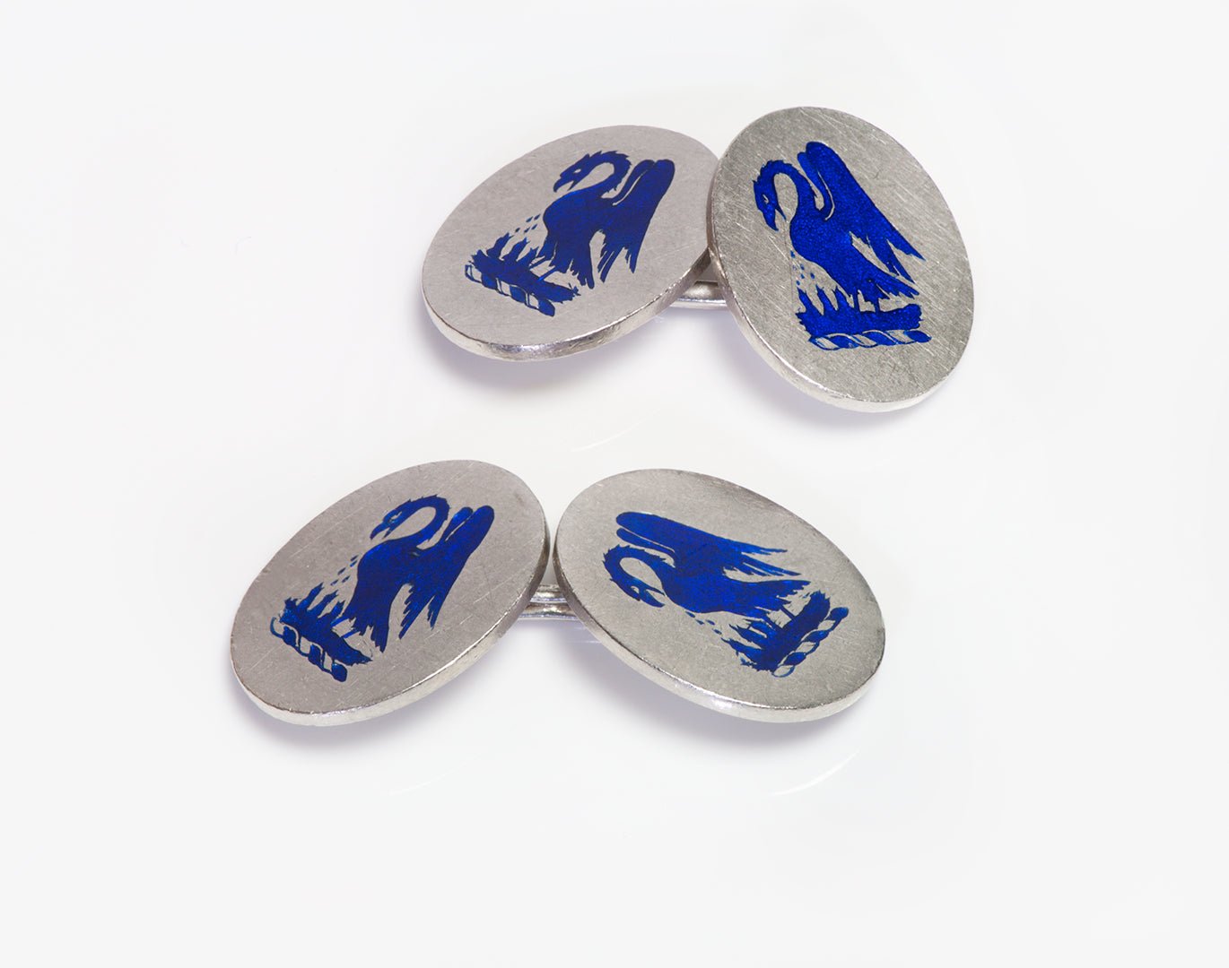 Antique Tiffany & Co. Stewart Clan Platinum Enamel Cufflinks