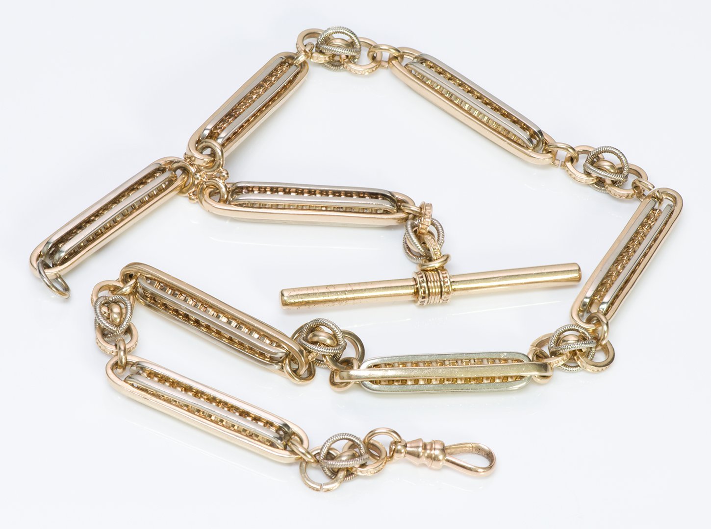 Antique Two Tone Gold Watch Fob Chain