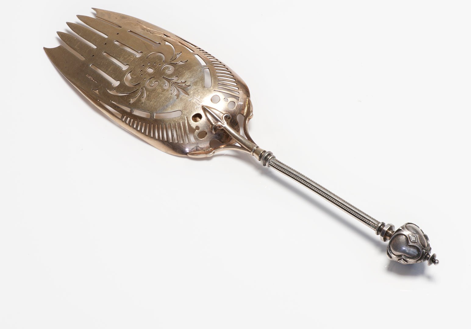 Antique Unusual Silver Gilt Server with Turtle