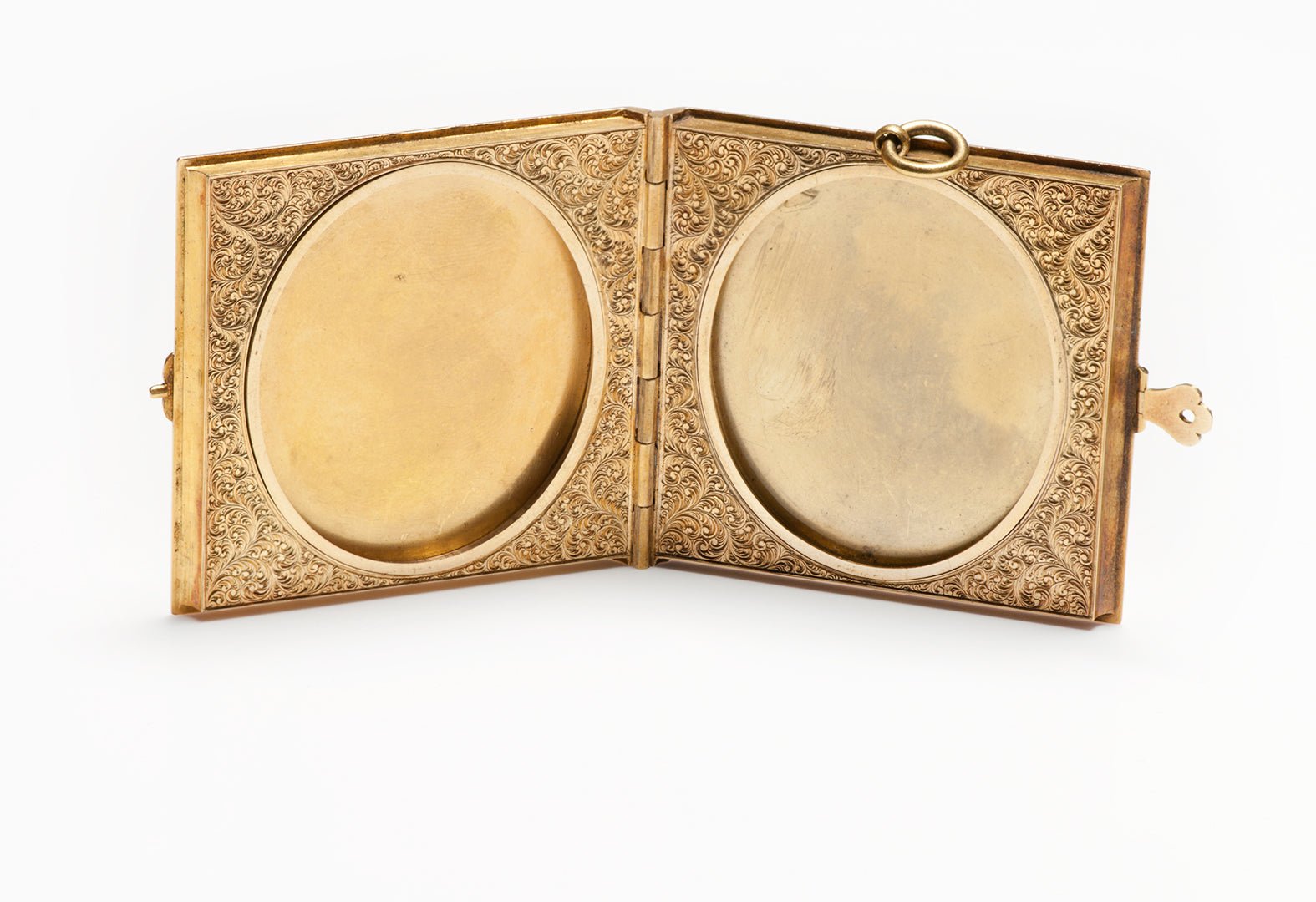 Antique Victorian Engraved Mizpah Yellow Gold Book Locket Pendant