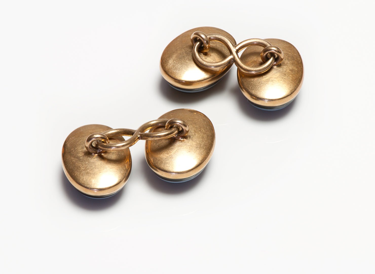 Antique Victorian Gold Banded Agate Cufflinks