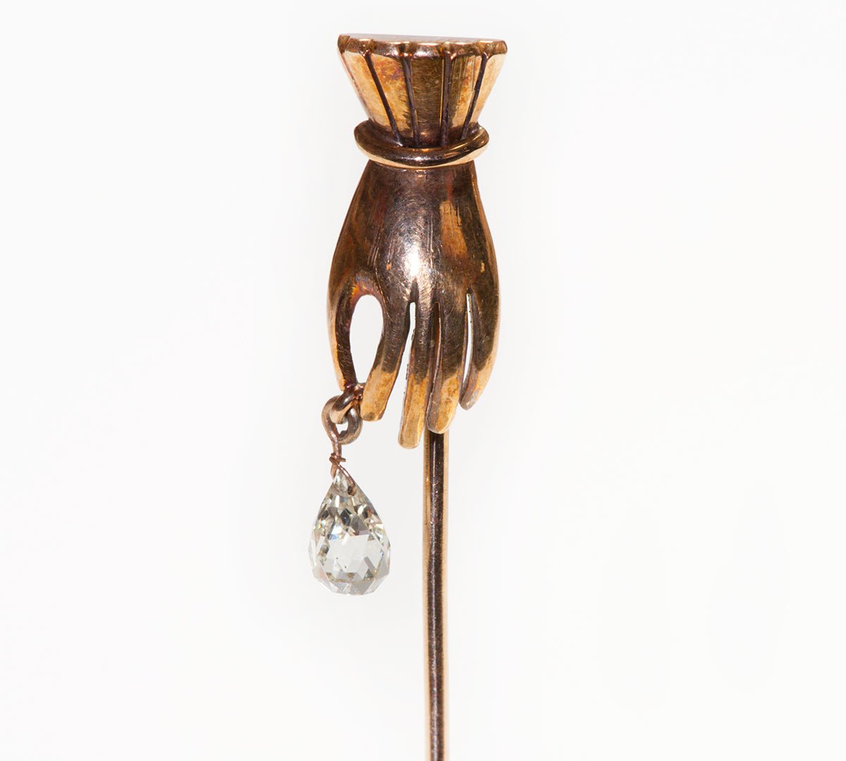 Antique Victorian Gold Briolette Diamond Stick Pin