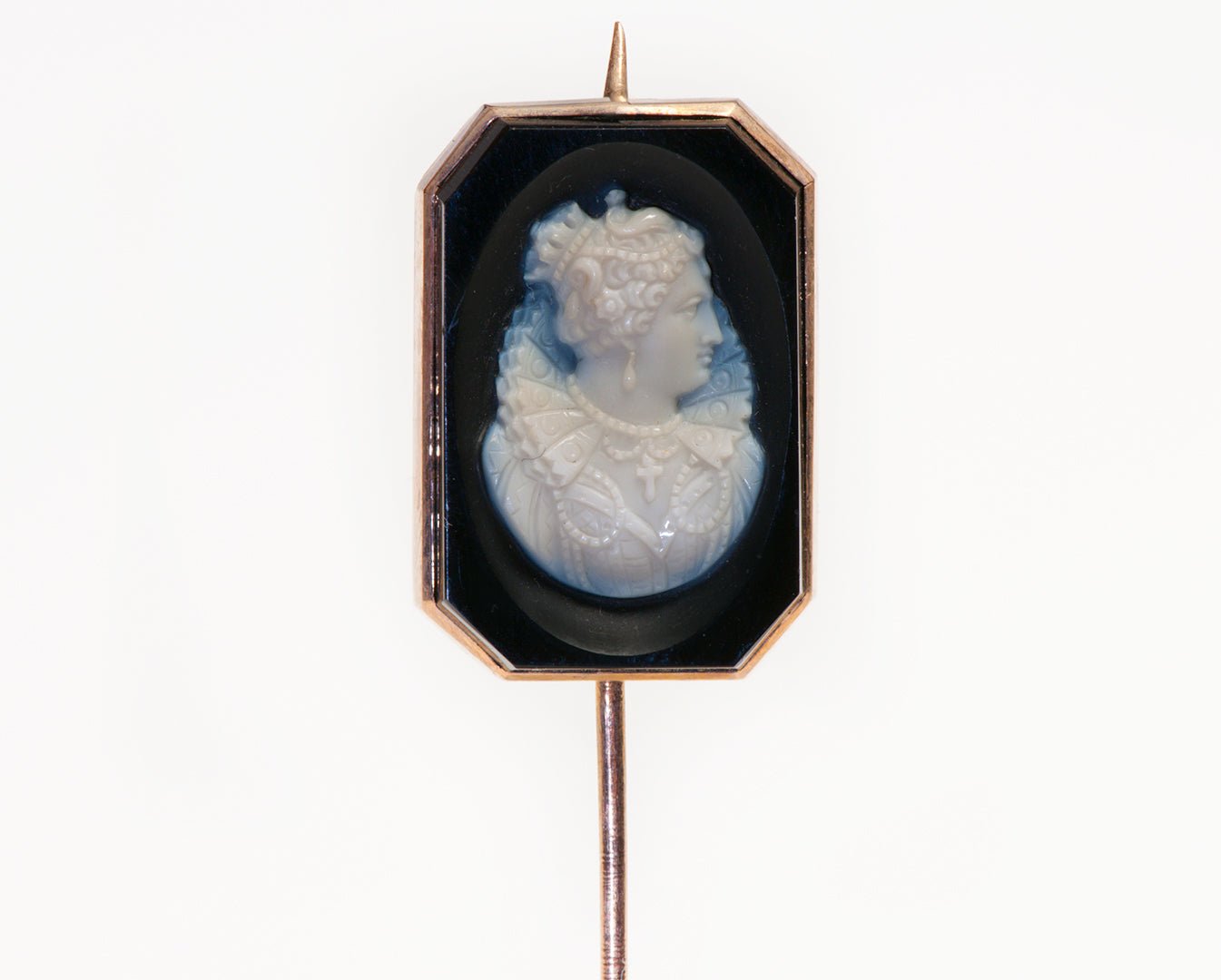 Antique Victorian Gold Cameo Stick Pin