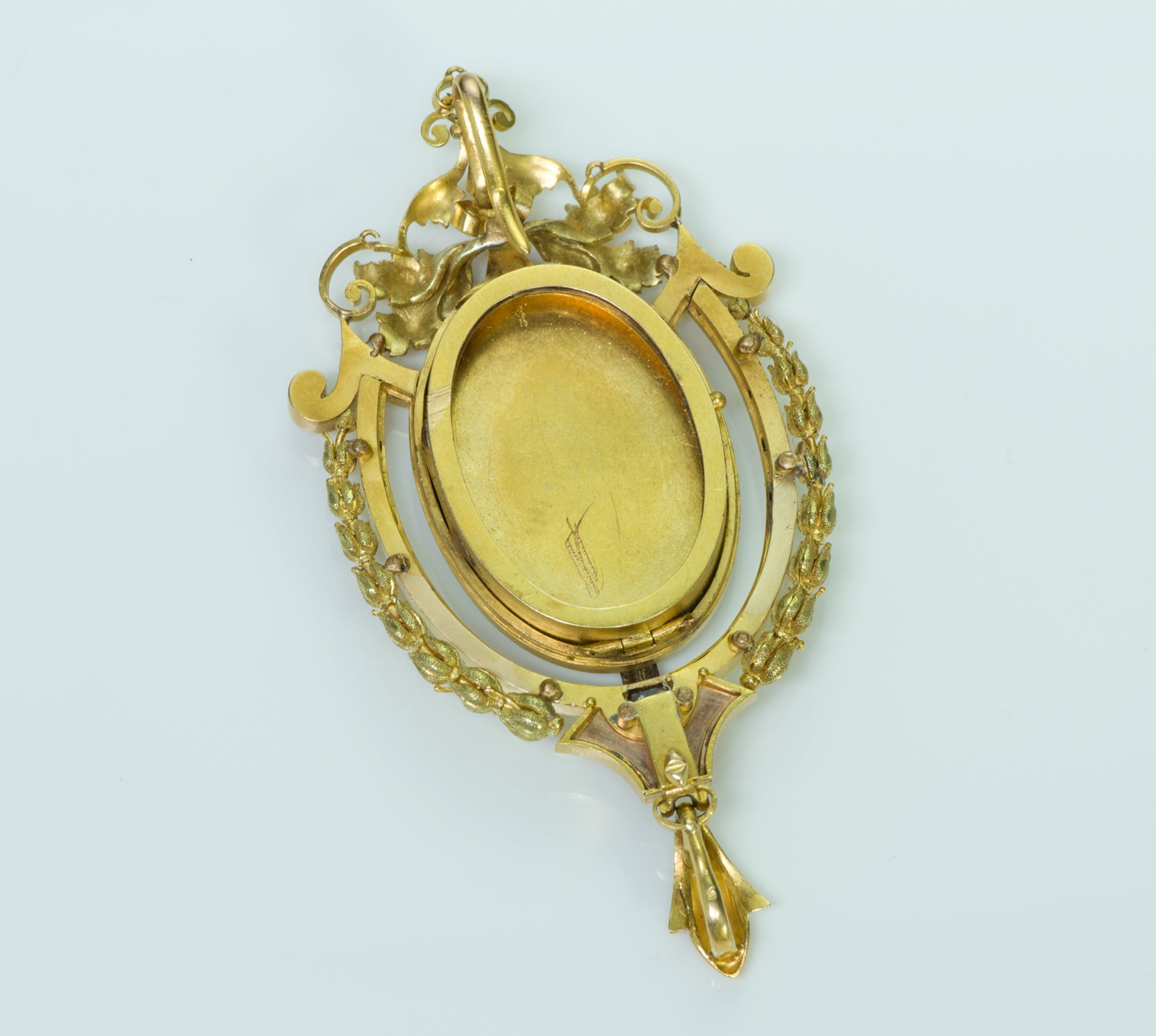 Antique Victorian Gold Enamel Diamond Pendant