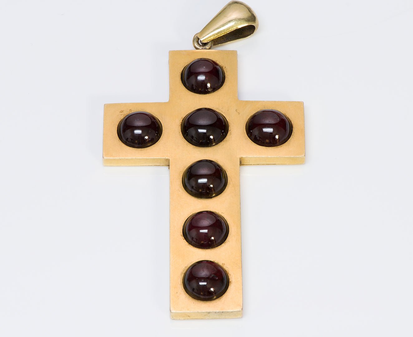Antique Victorian Gold Garnet Cross Pendant