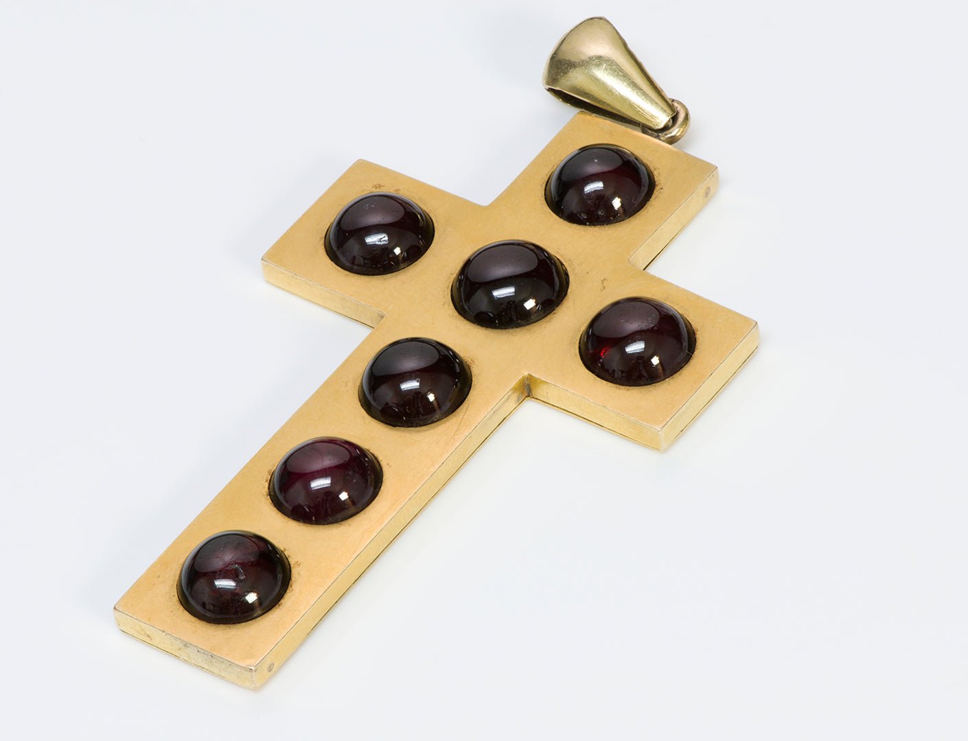 Antique Victorian Gold Garnet Cross Pendant