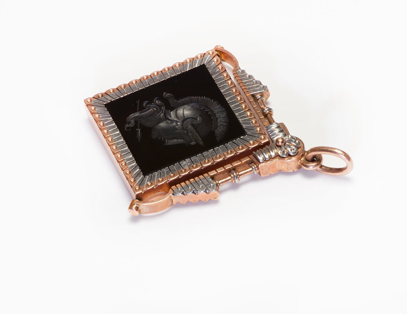 Antique Victorian Gold Platinum Sardonyx Intaglio Watch Fob/Pendant