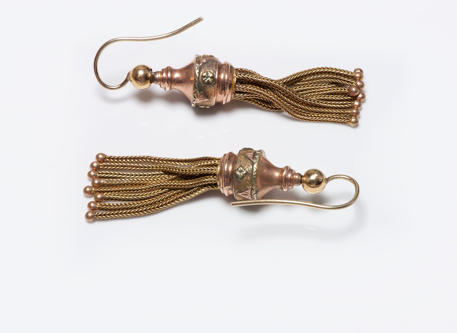 Antique Victorian Yellow Gold Tassel Earrings