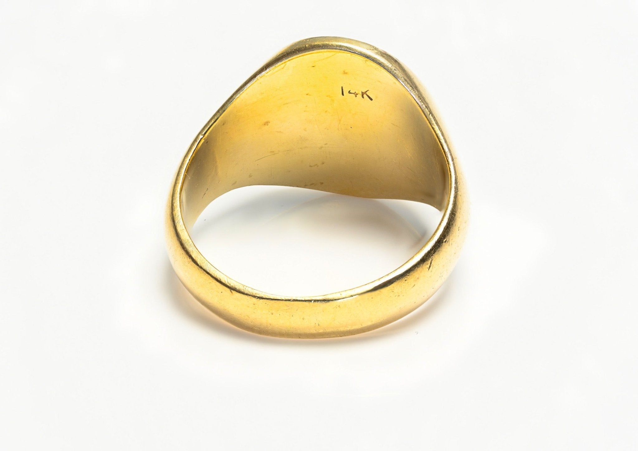 Antique Yellow Gold Crest Men's Ring