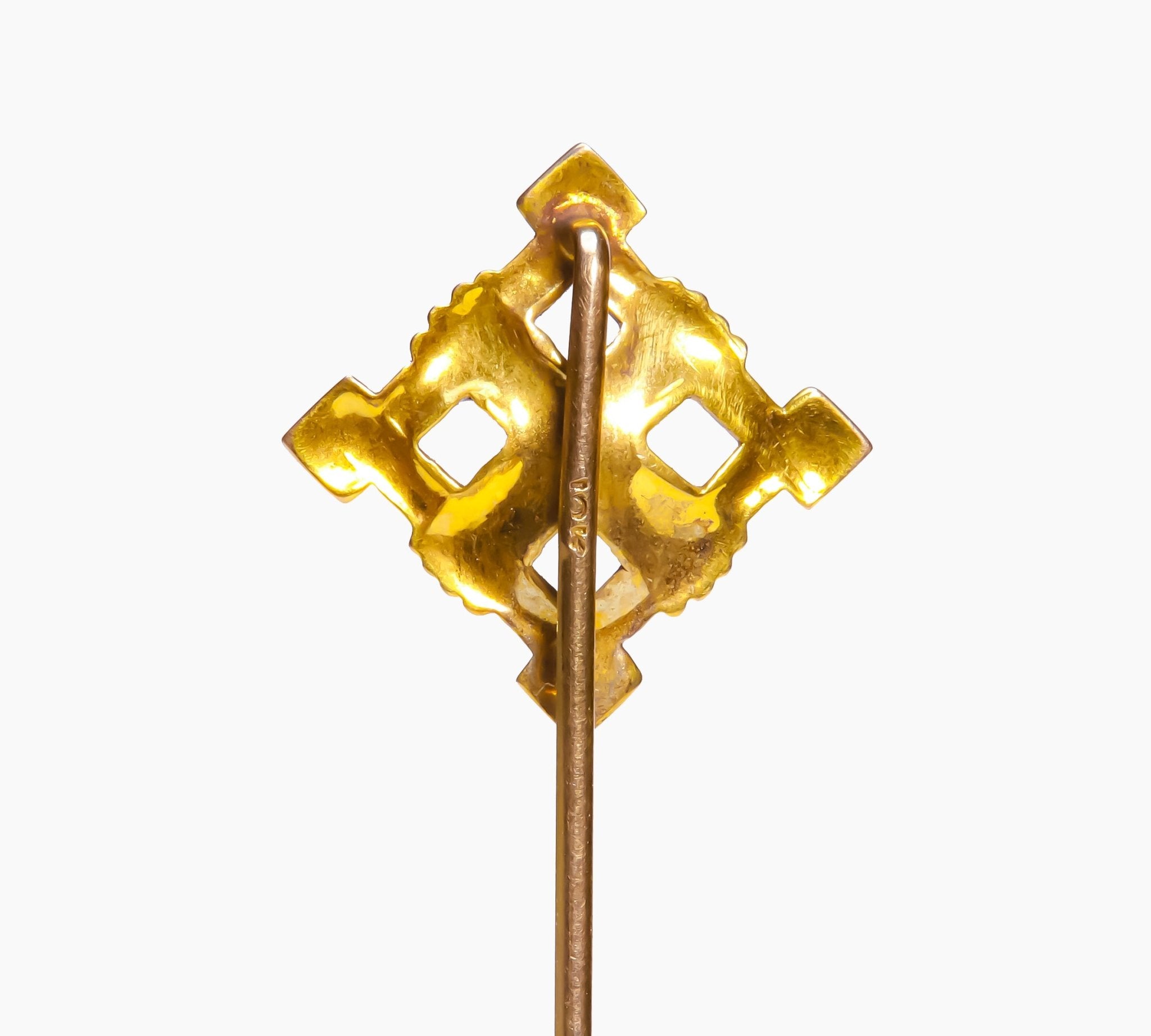 Antique Yellow Gold Freshwater Pearl Stick Pin