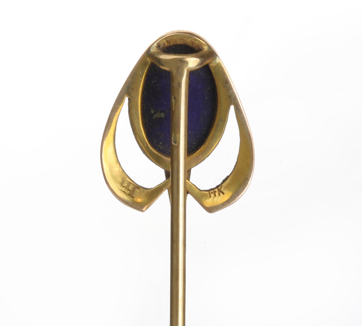 Antique Yellow Gold Lapis Enamel Stick Pin