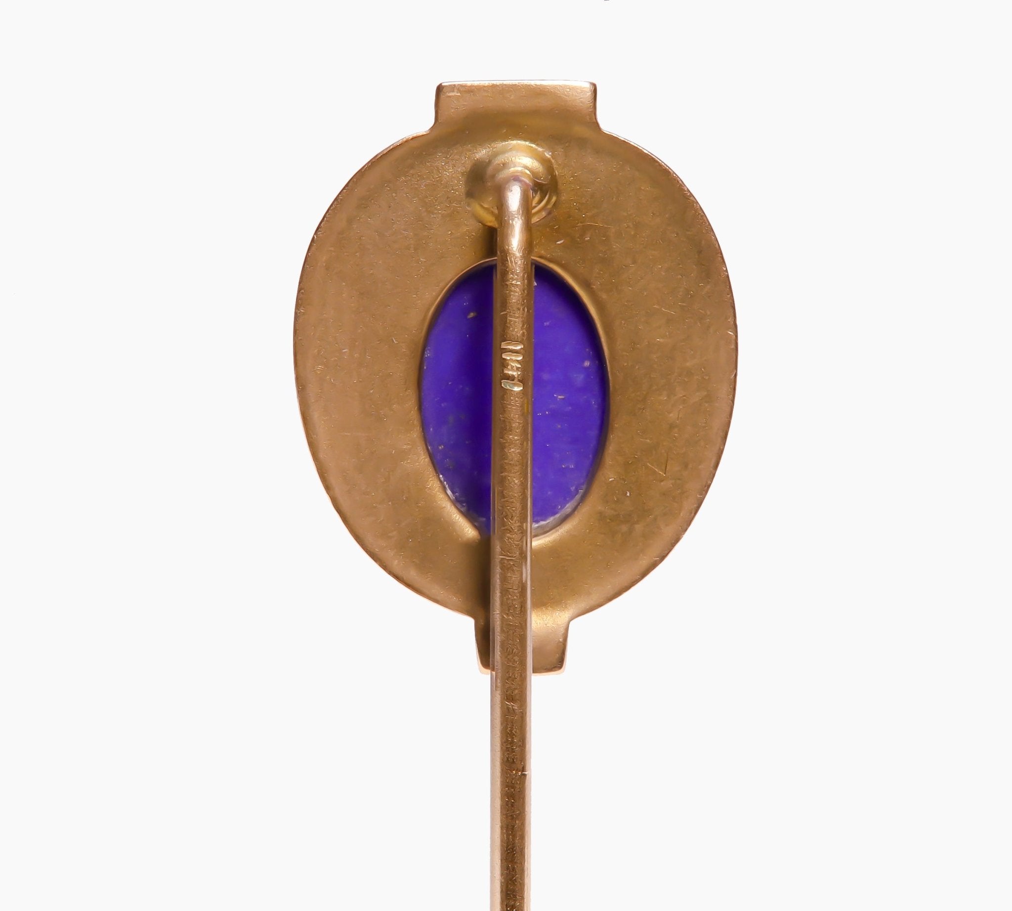 Antique Yellow Gold Lapis Stick Pin