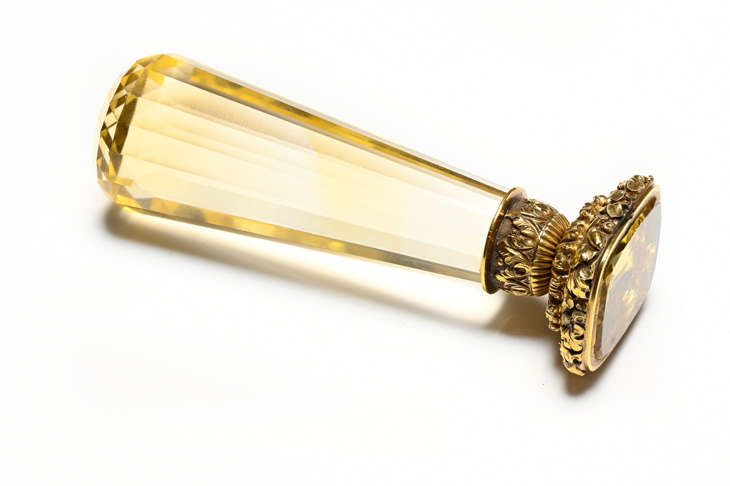 Antique Victorian Carved Gold Citrine Large Seal