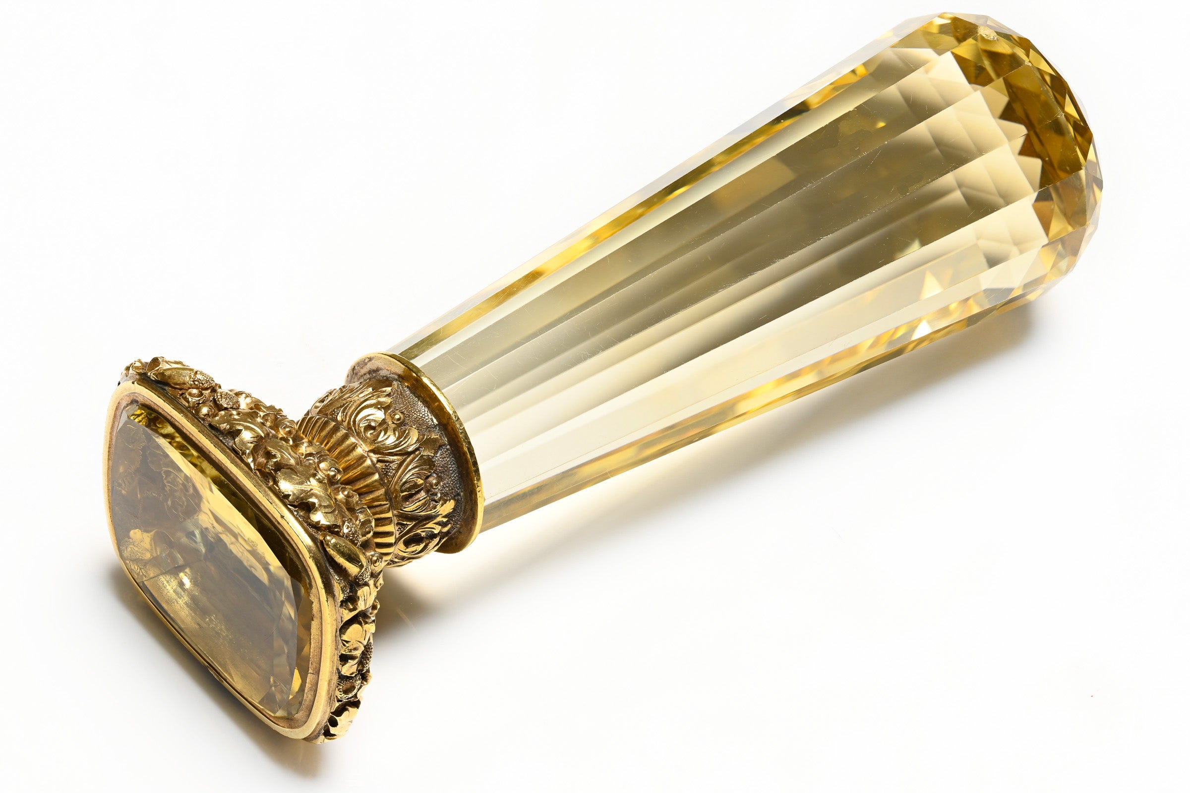Antique Carved Gold Citrine Large Seal