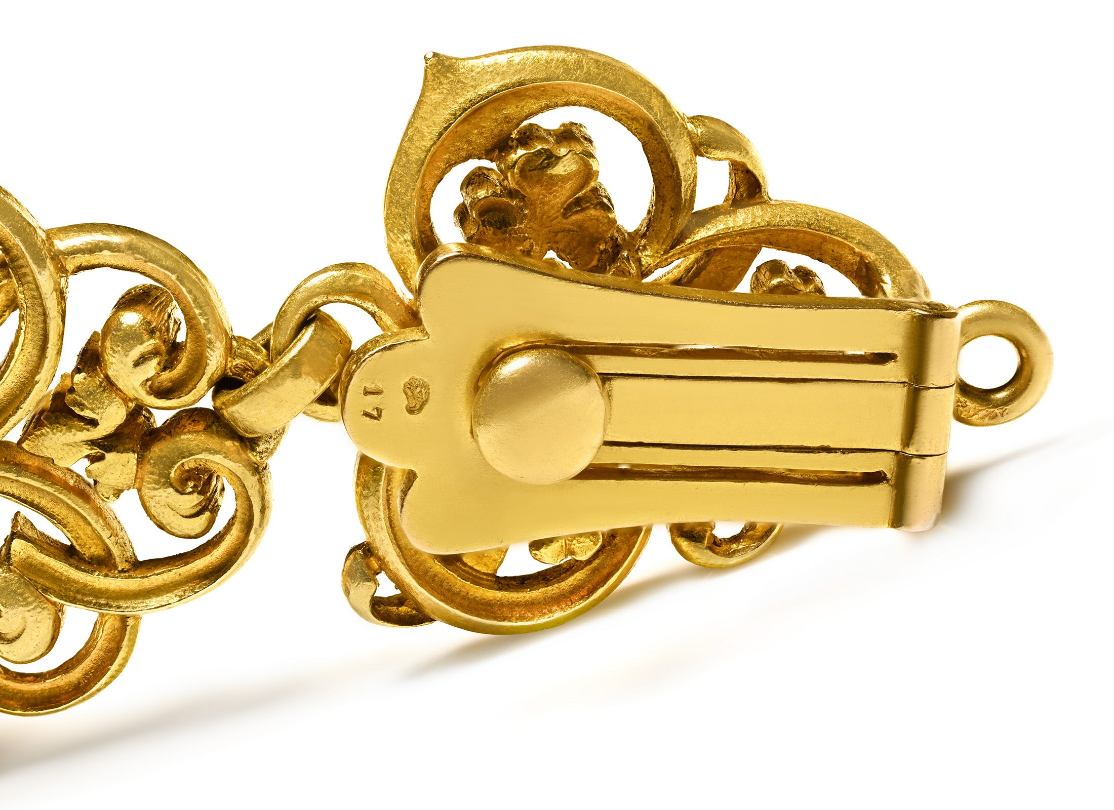 Art Nouveau French Hallmark 18K Gold Griffin Fob Sapphire Diamonds