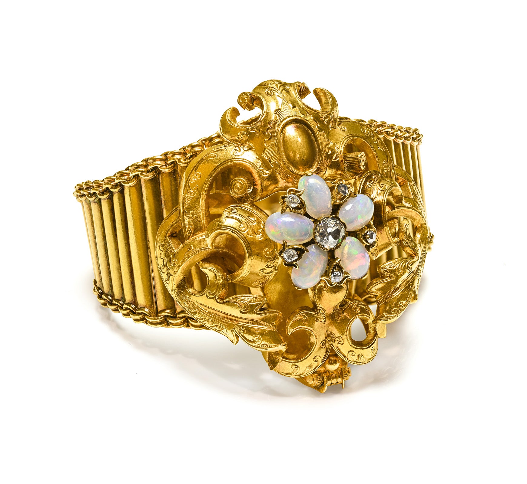 Victorian Gold Bracelet Opal Diamond
