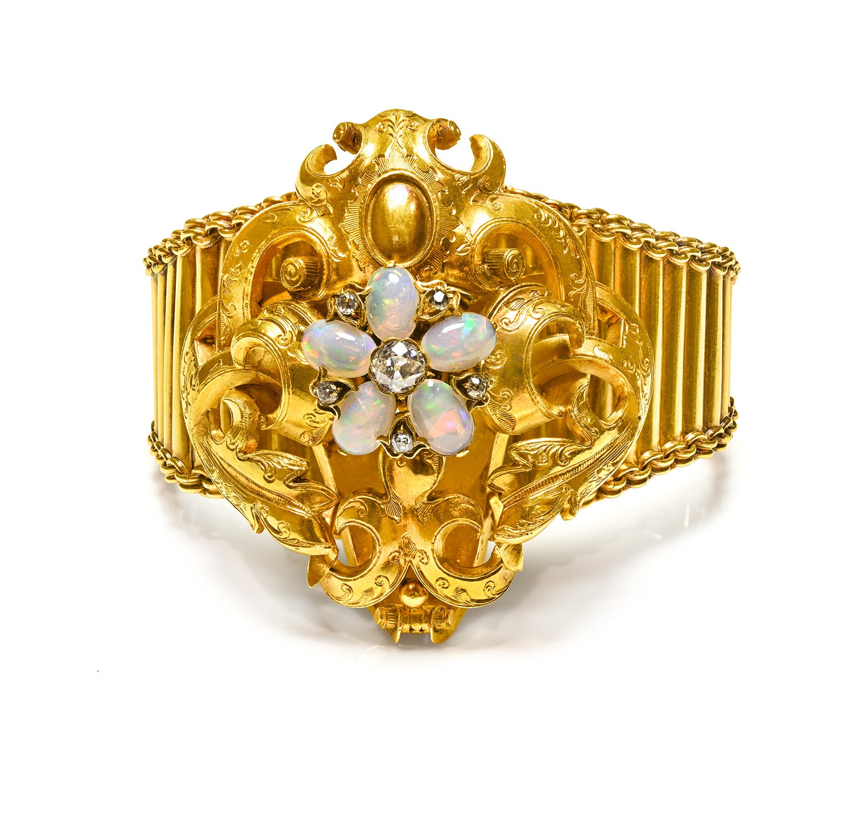 Antique Victorian Gold Bracelet Opal Diamond