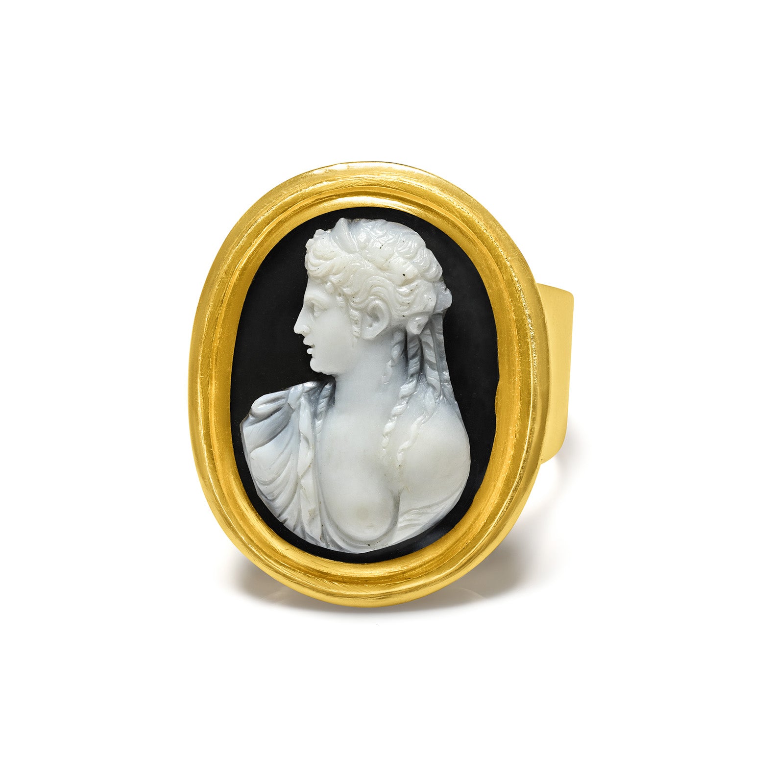 Antique Gold Cameo Ring Classical Muse