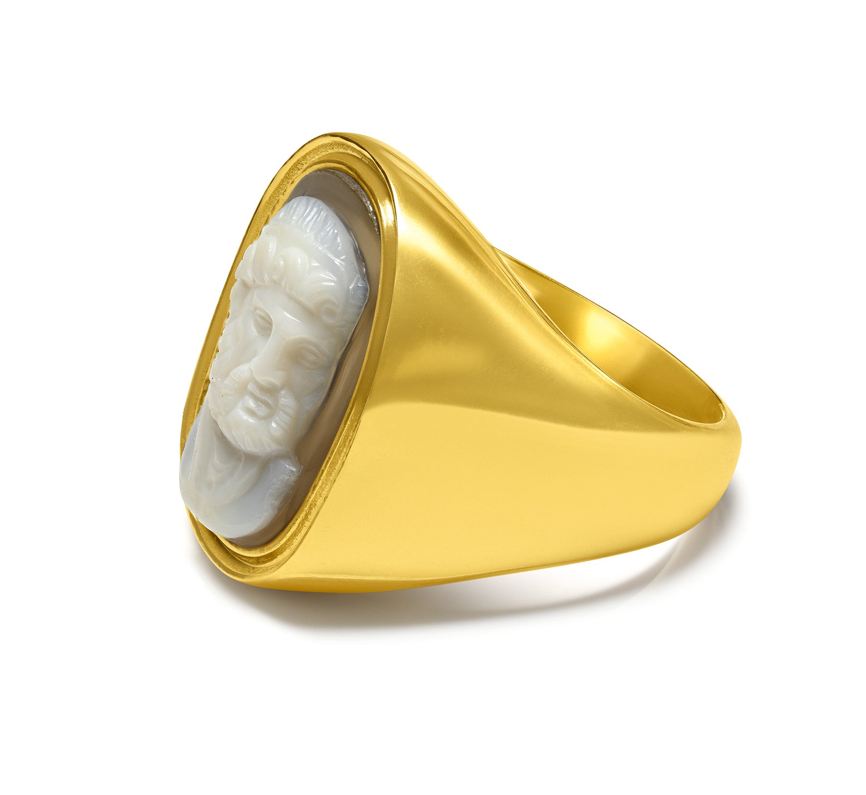 Antique Gold Cameo Ring Classical Greco-Roman Figure