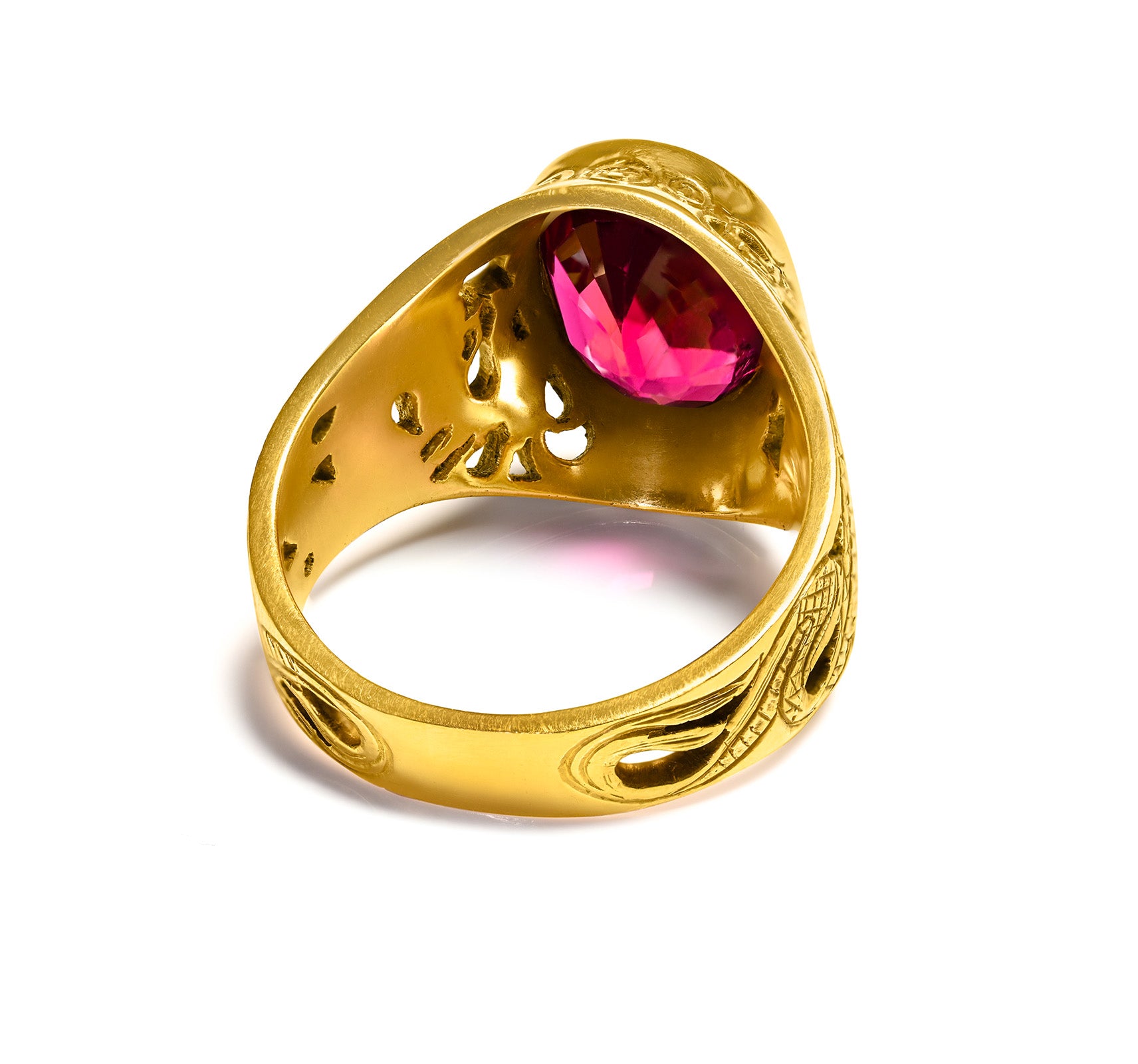 Antique 18k Gold Tourmaline Men's Ring