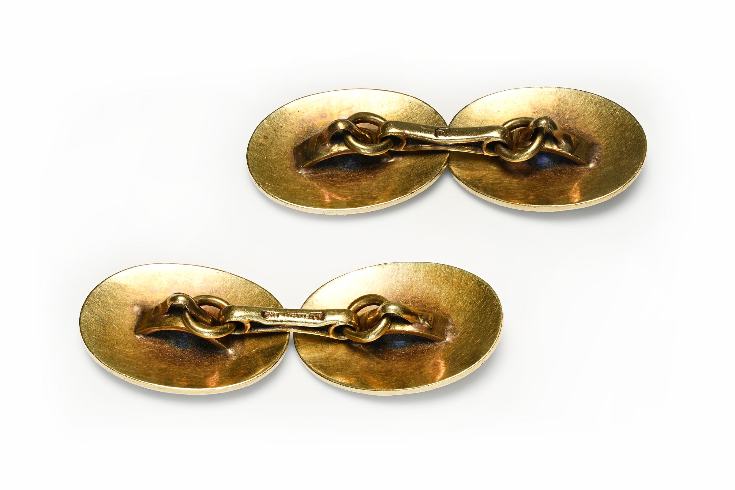 Antique Edwardian Platinum Gold Sapphire Cufflinks