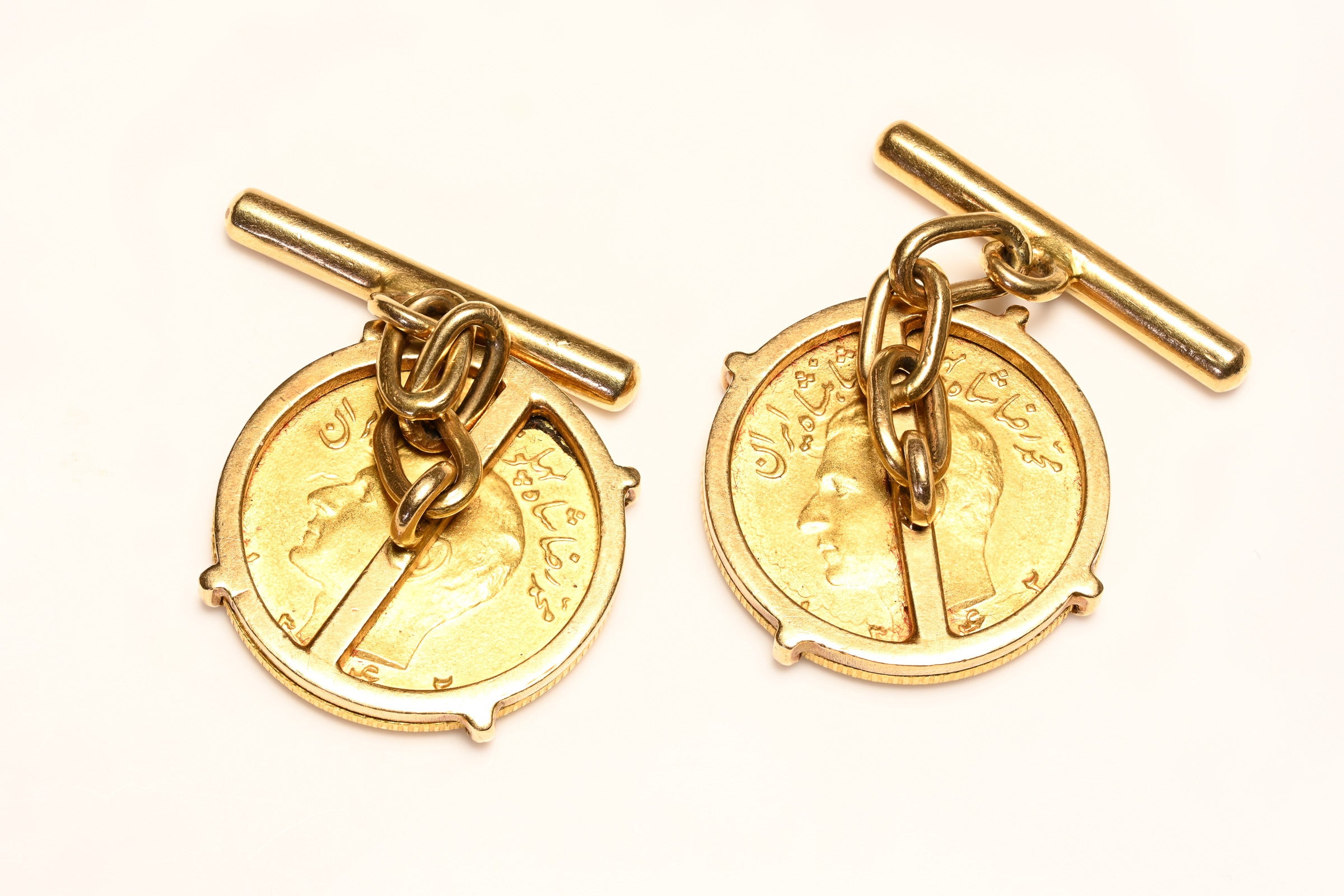Arabic or Persian Gold Coin Cufflinks
