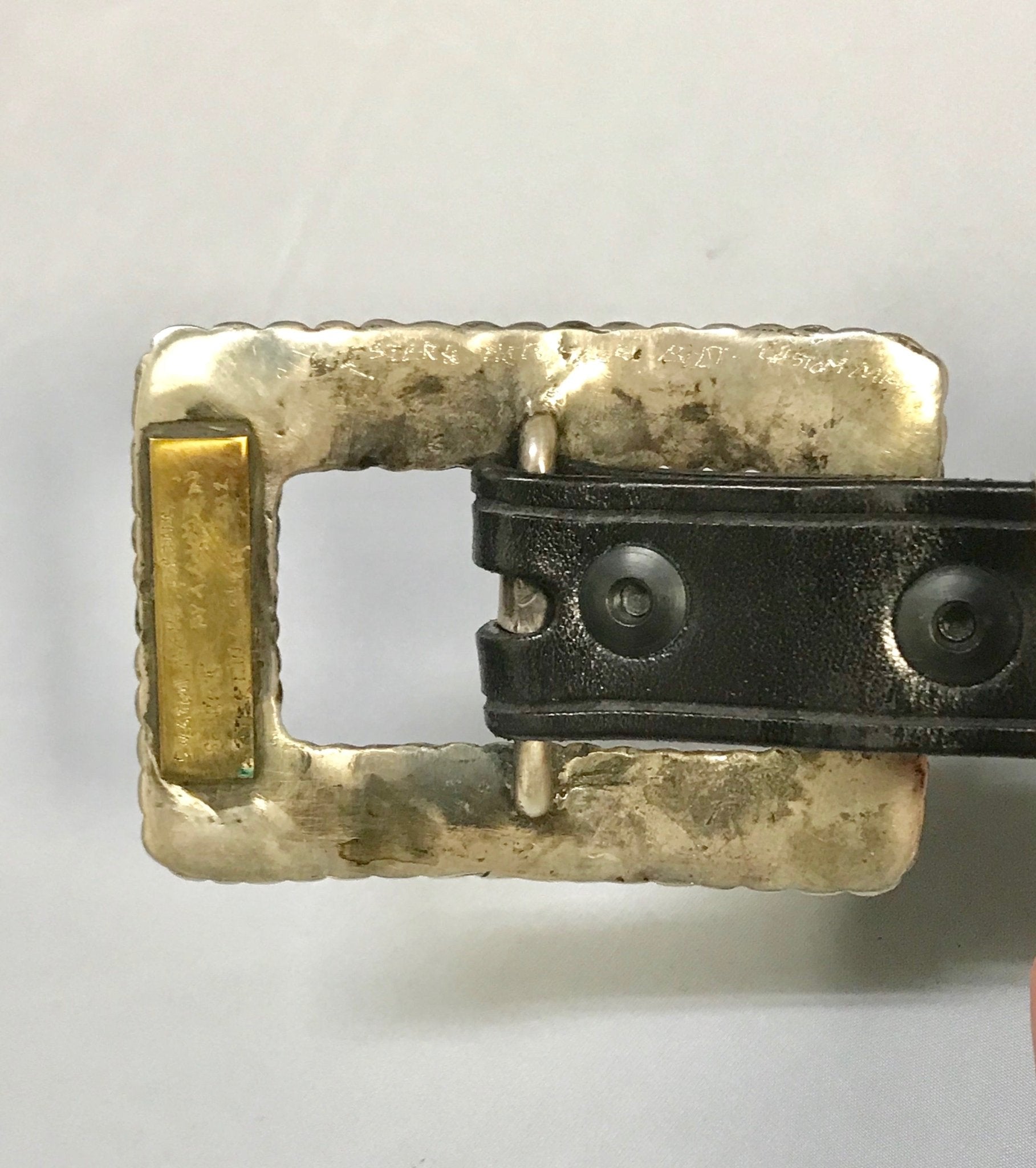 Arnold Goldstein Sterling Silver Concho Black Belt