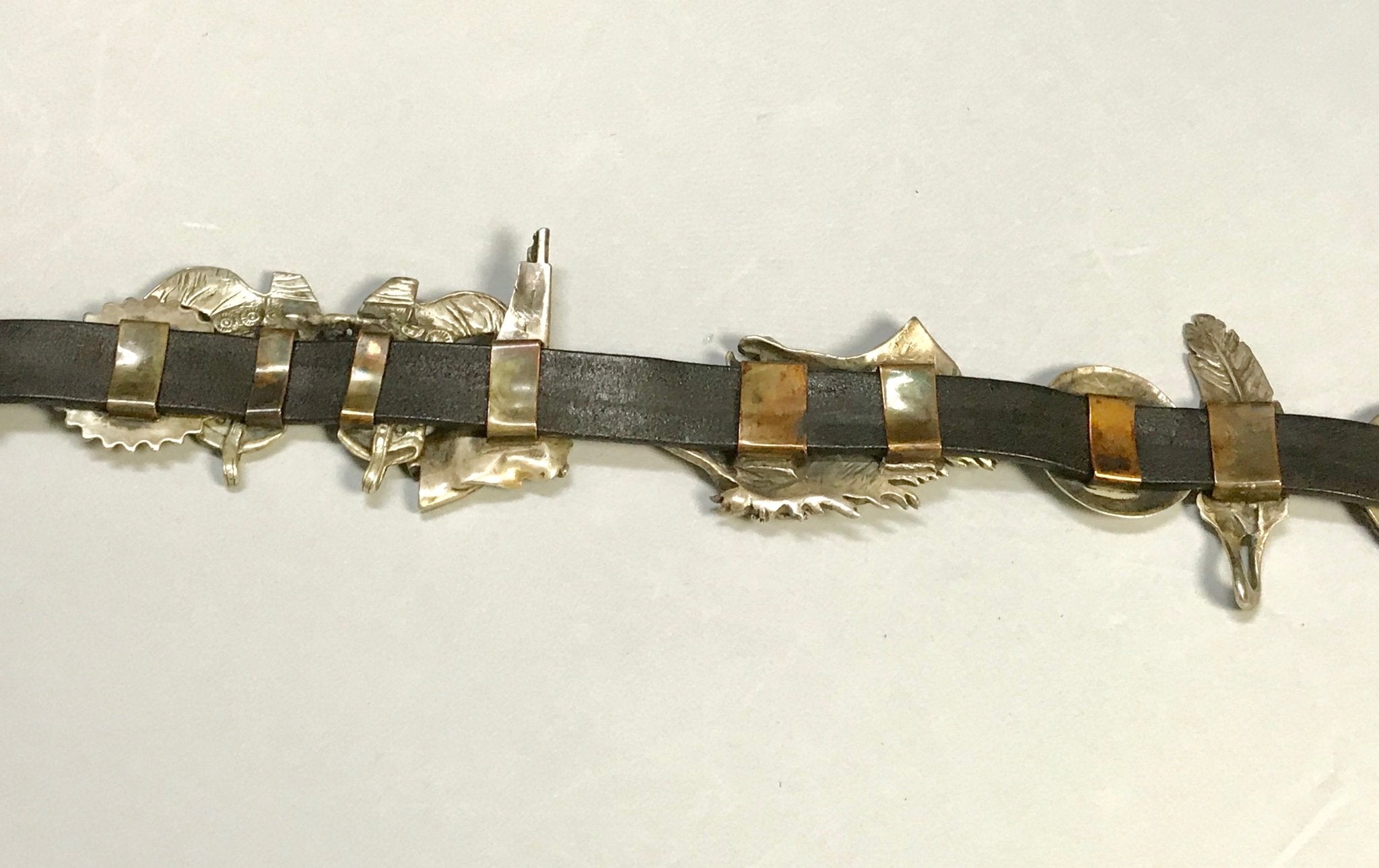 Arnold Goldstein Sterling Silver Concho Black Belt