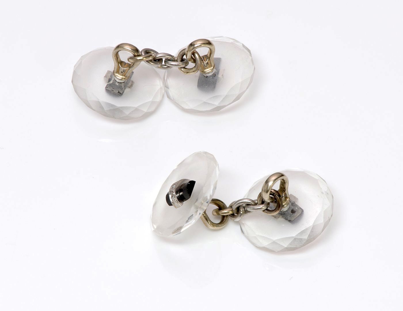 Art Deco Crystal Onyx Diamond Cufflinks