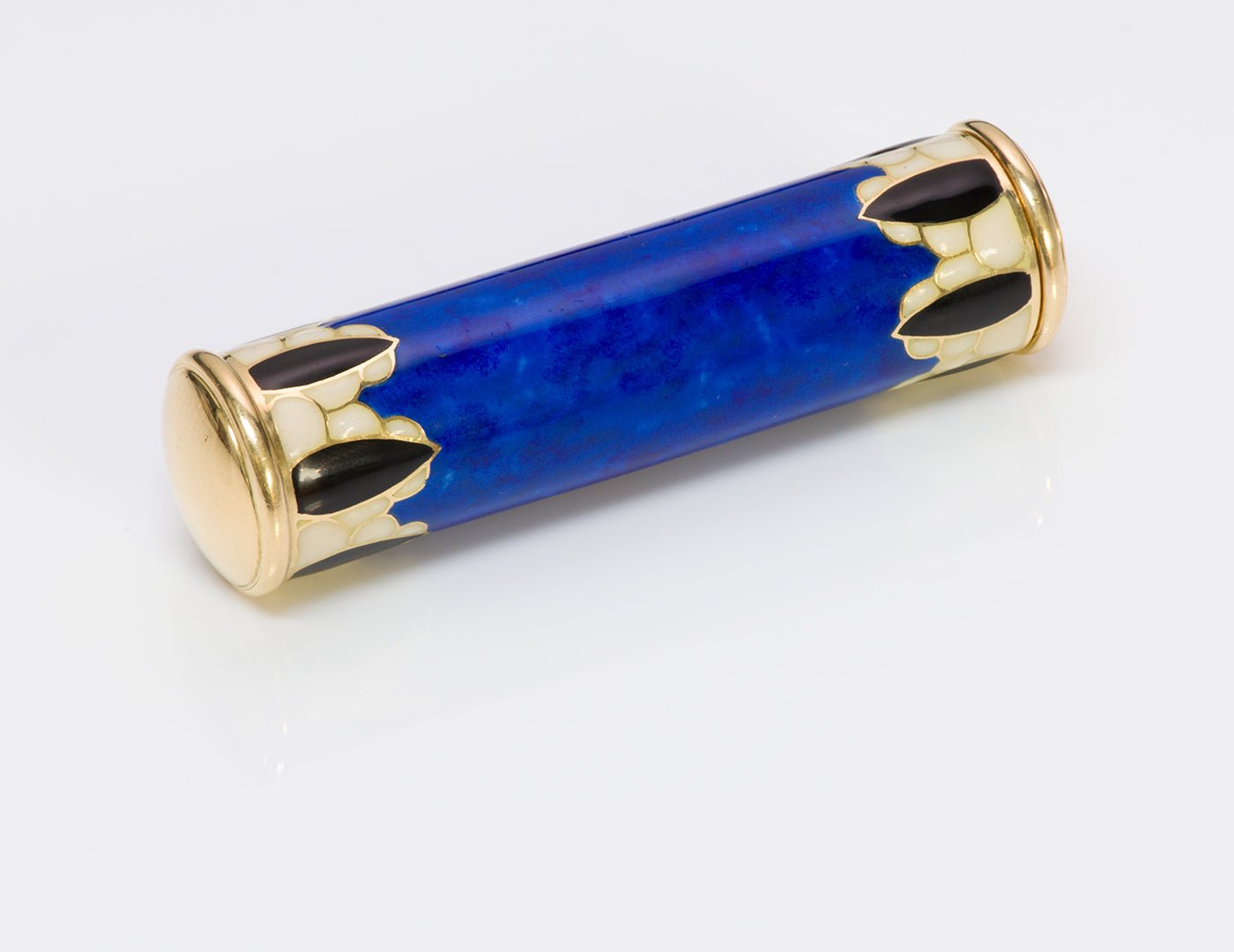 Art Deco Enamel 18K Gold Lipstick