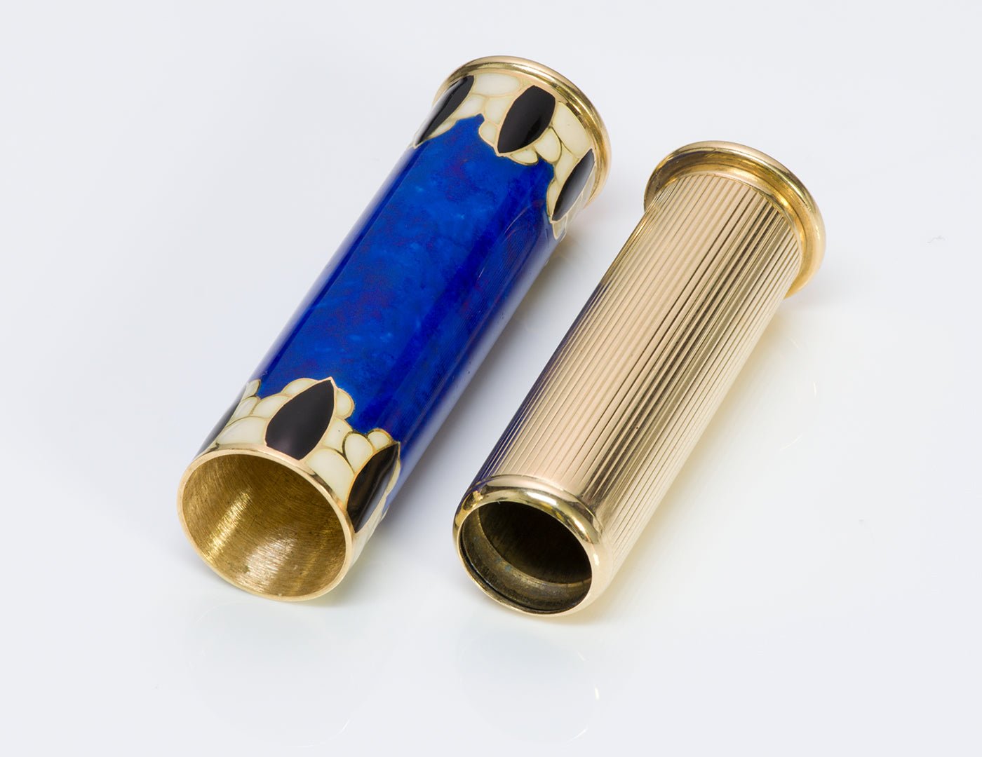 Art Deco Enamel 18K Gold Lipstick