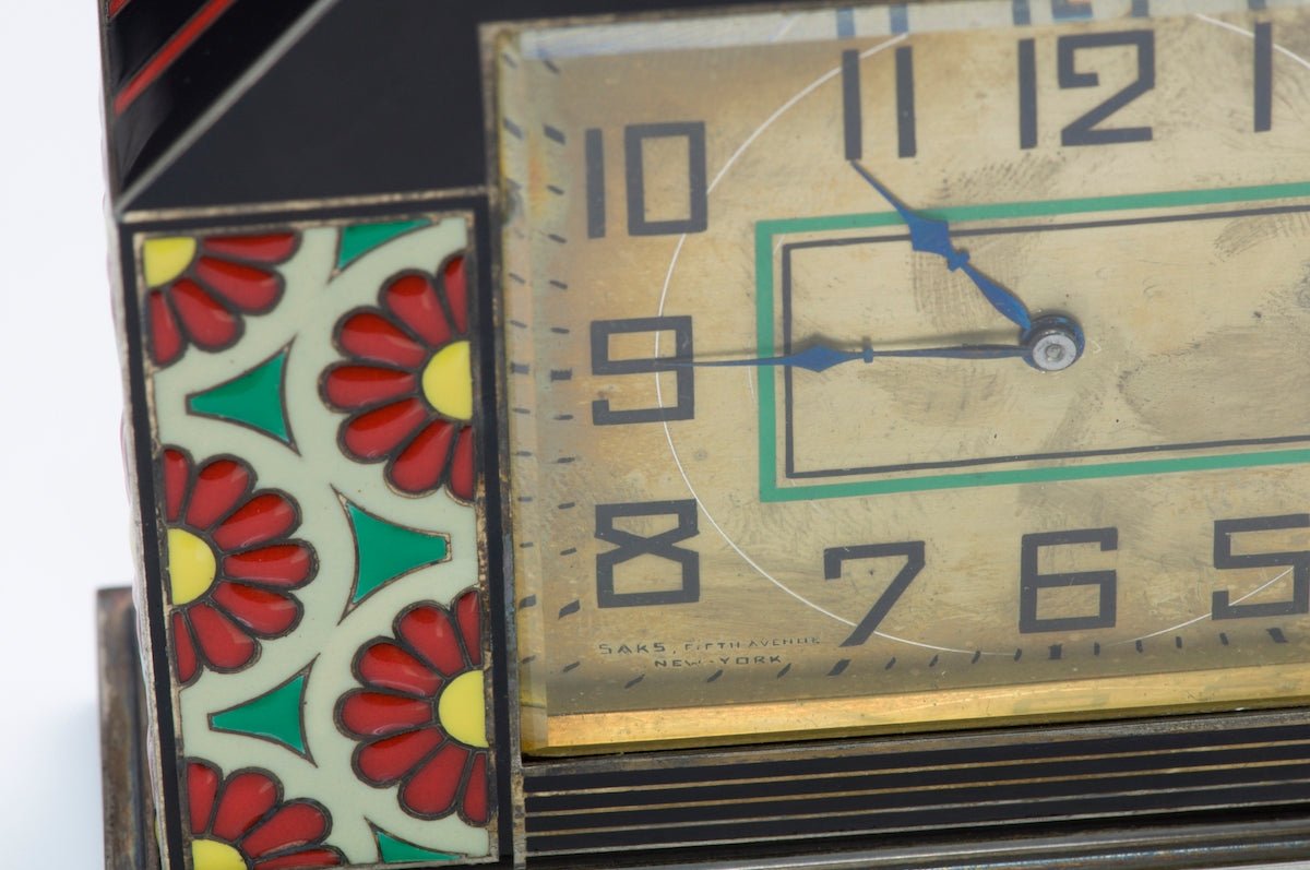 Art Deco Enamel Desk Clock