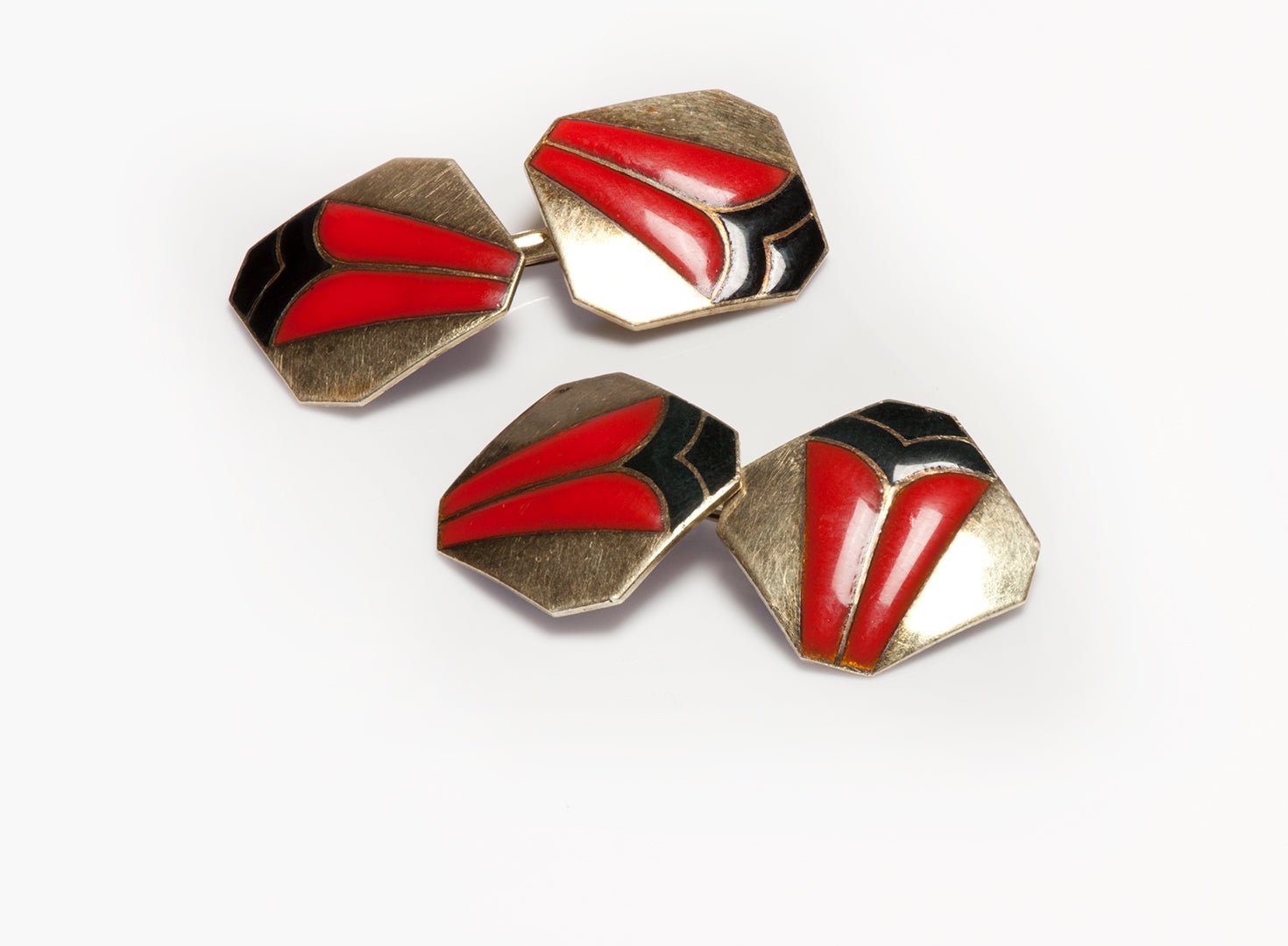 Art Deco Gold Enamel Men's Cufflinks