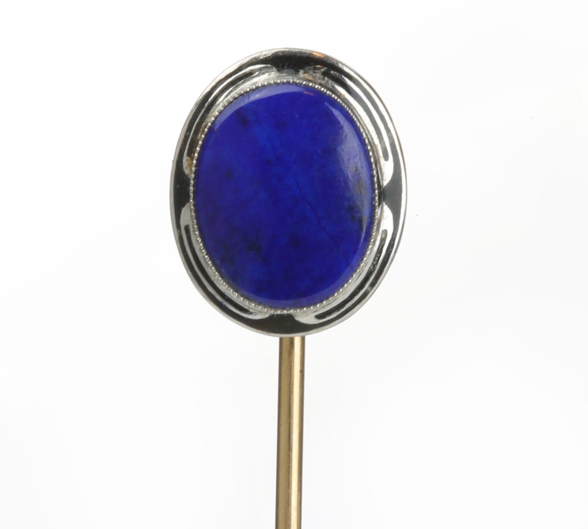 Art Deco Gold Lapis Enamel Stick Pin