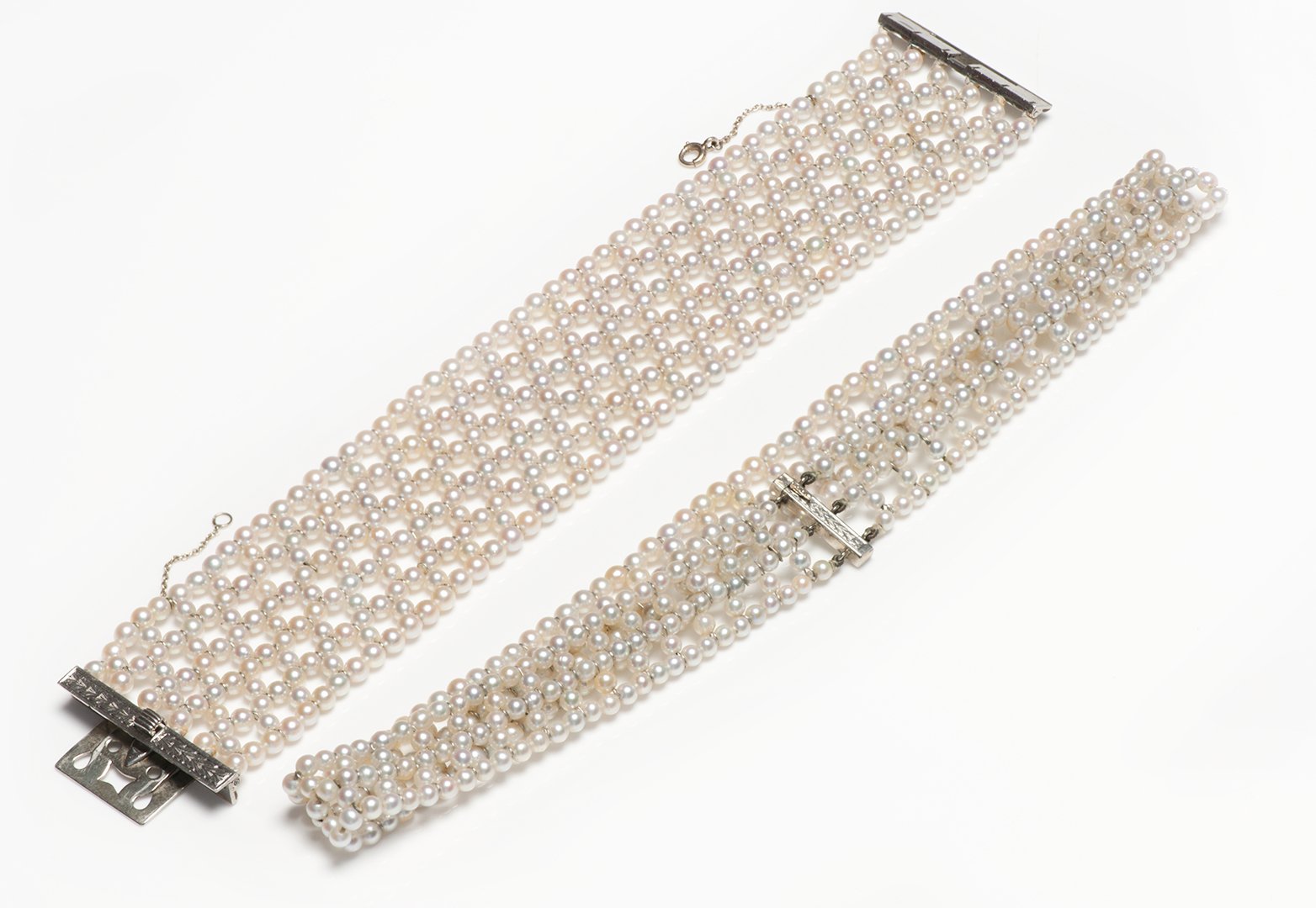 Art Deco Gold Pearl Necklace Bracelet