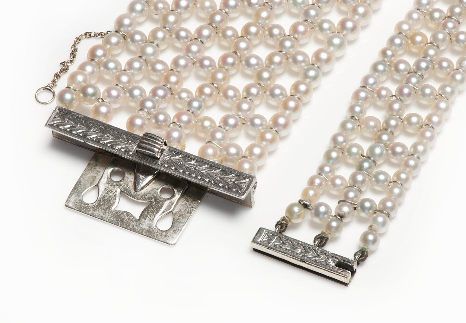 Art Deco Gold Pearl Necklace Bracelet
