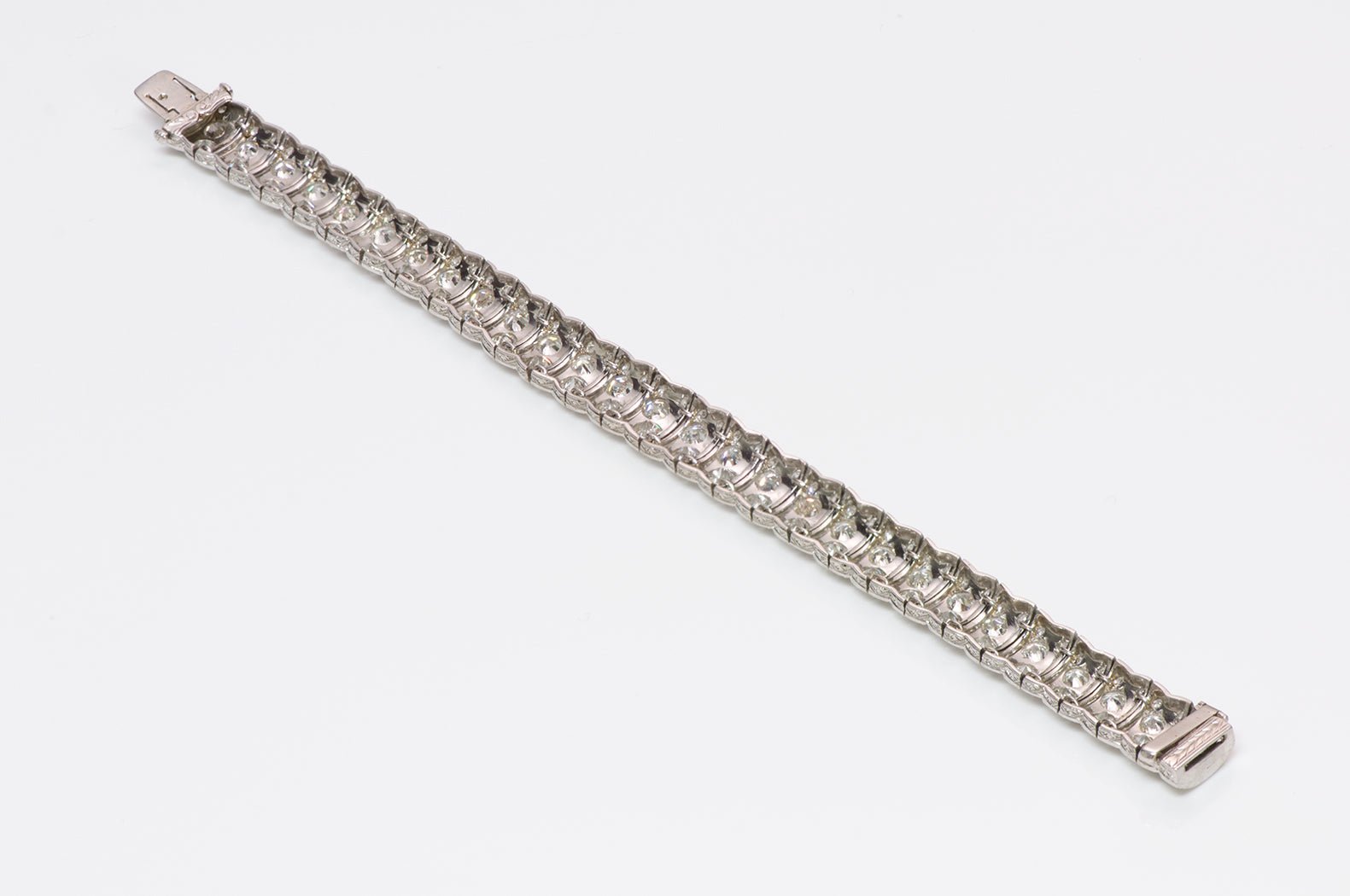 Art Deco Platinum Brilliant Cut Diamond Bracelet