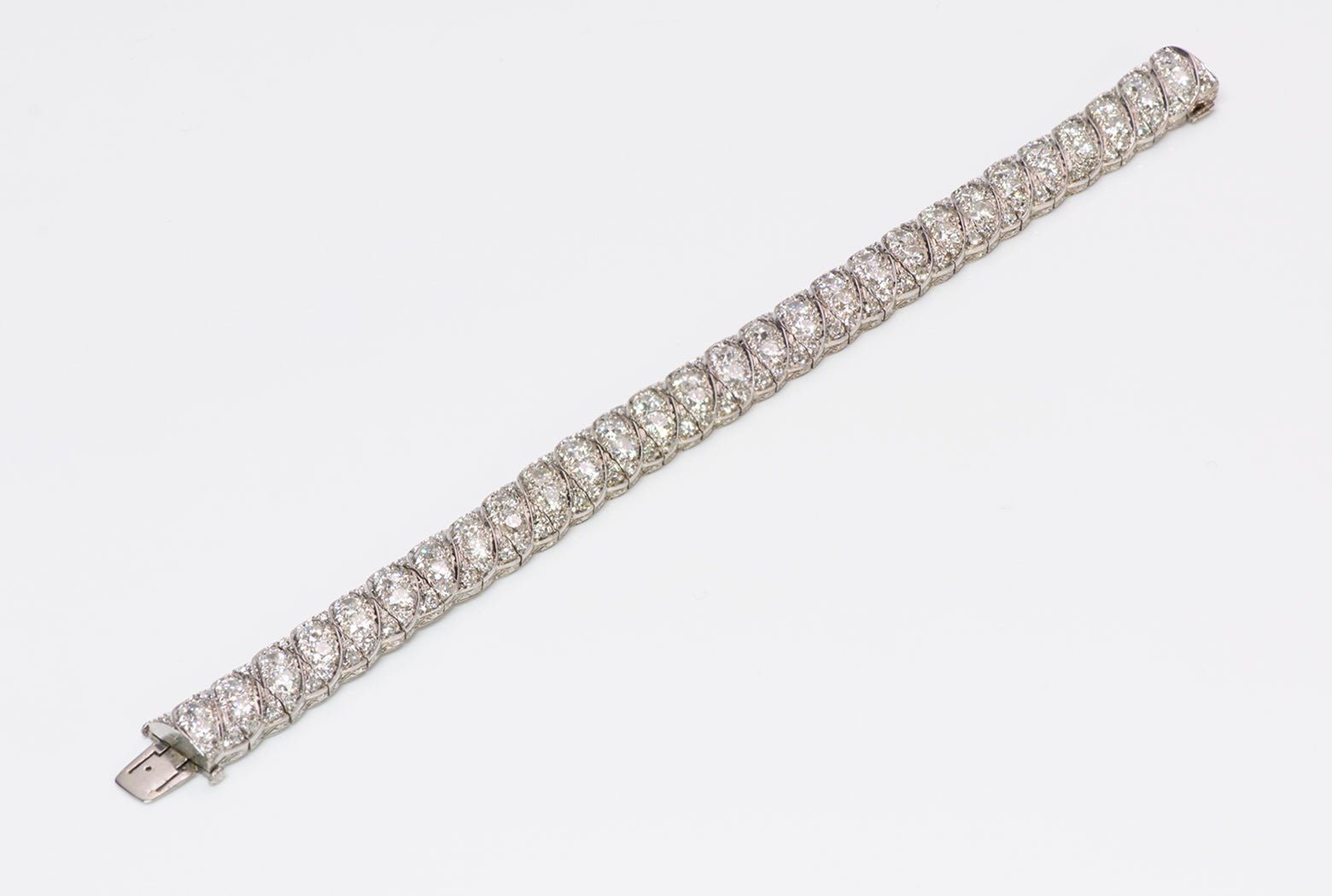 Art Deco Platinum Brilliant Cut Diamond Bracelet