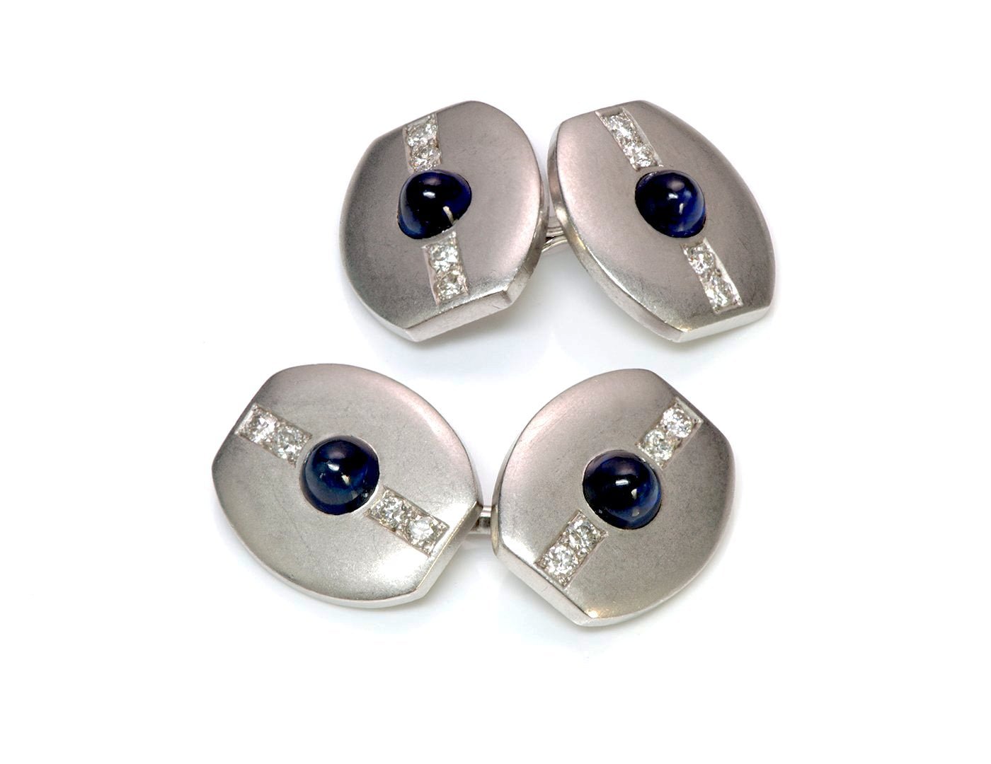 Art Deco Platinum Sapphire Diamond Cufflinks