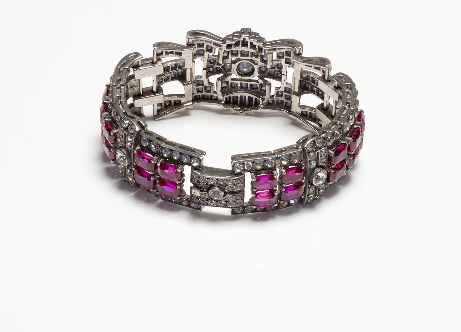 Art Deco Sterling Paste Ruby Bracelet